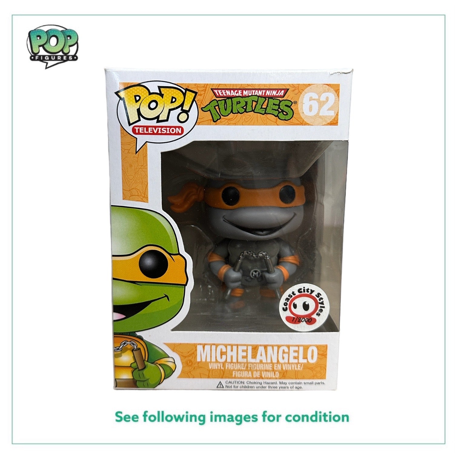 Michelangelo #62 (Grayscale) Funko Pop! - Teenage Mutant Ninja Turtles