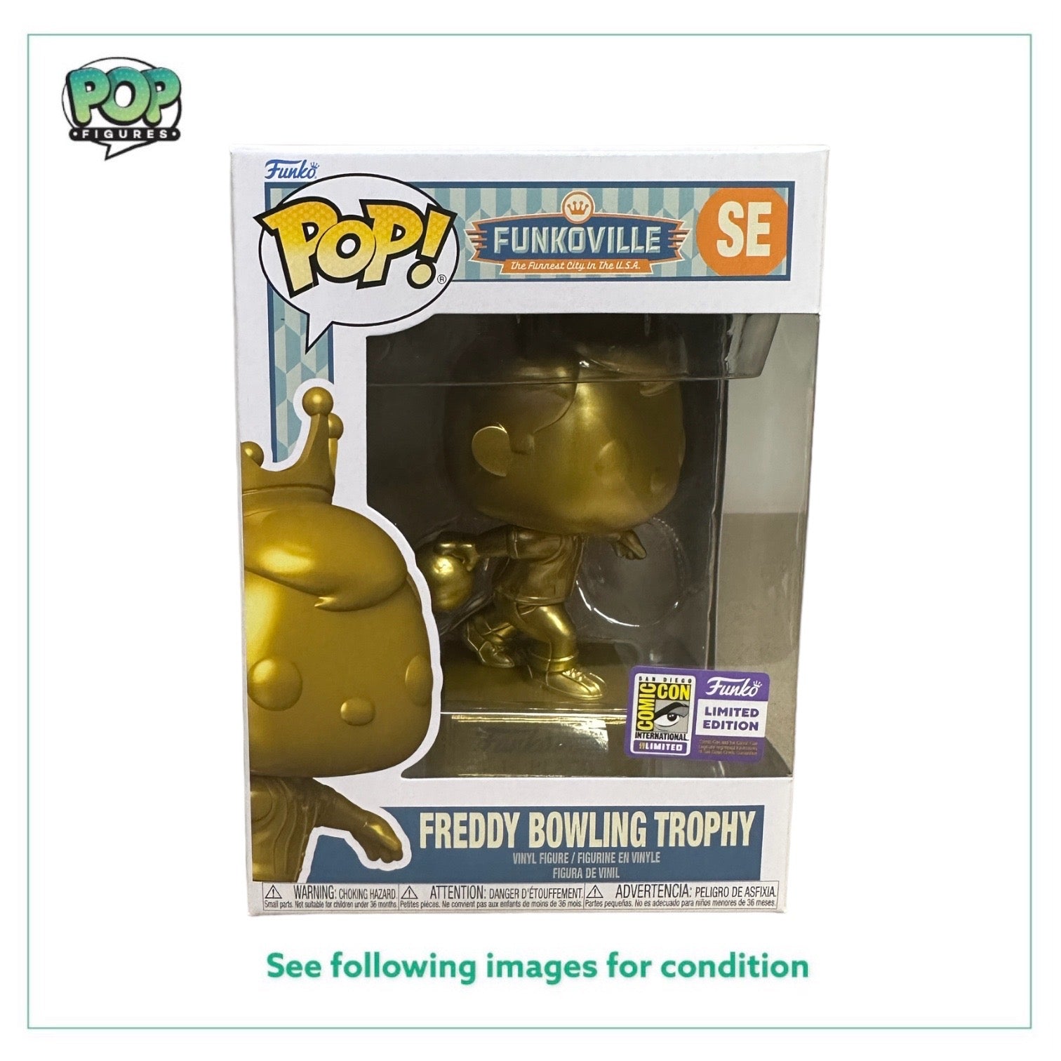 Freddy Bowling Trophy Funko Pop Funkoville Sdcc 2023 Official Con