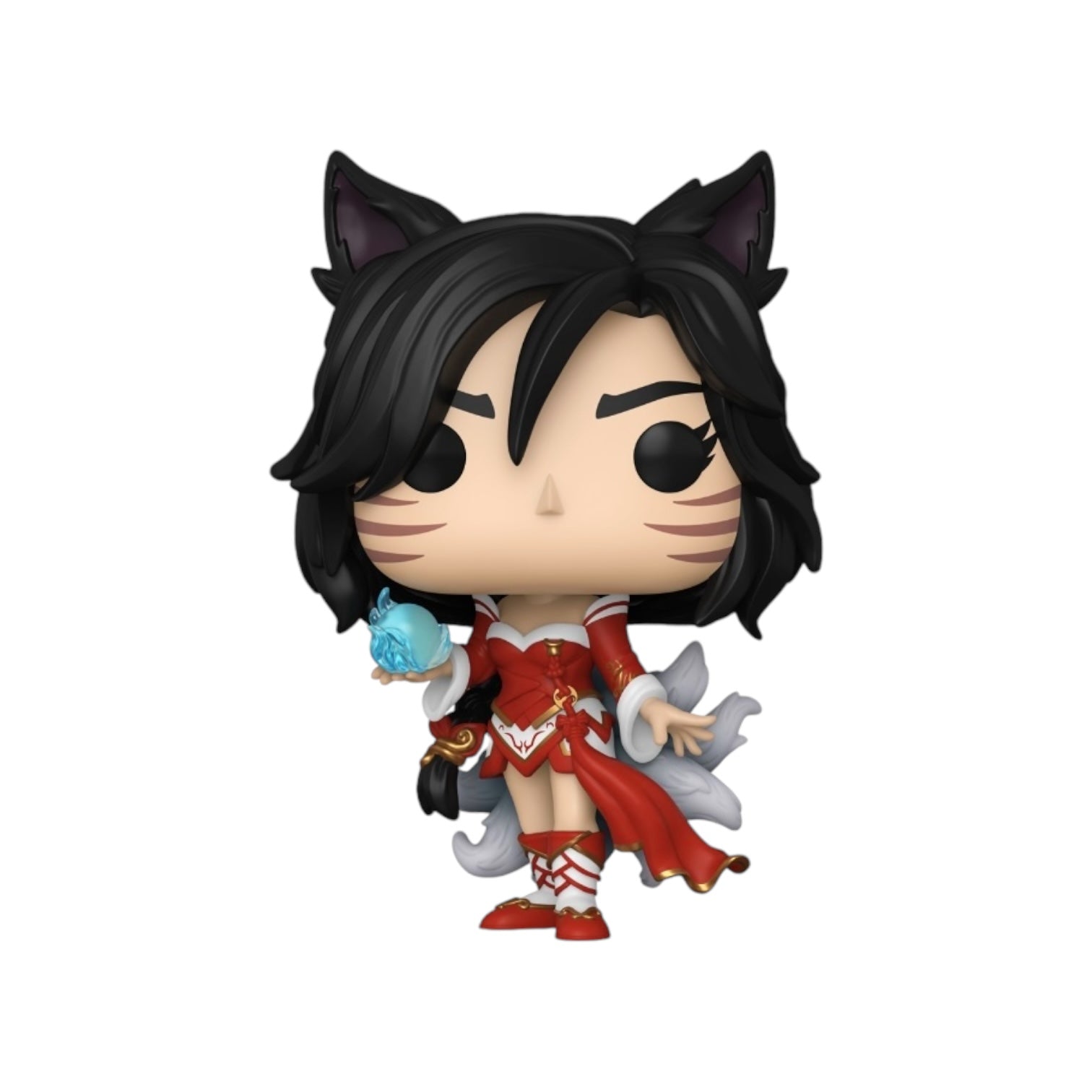 Ahri Funko Pop in a bold red outfit, representing the beloved character from League of Legends