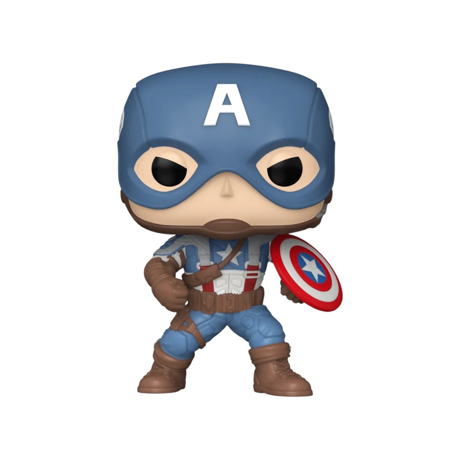 Captain America wearing his tradition outfit in action pose 