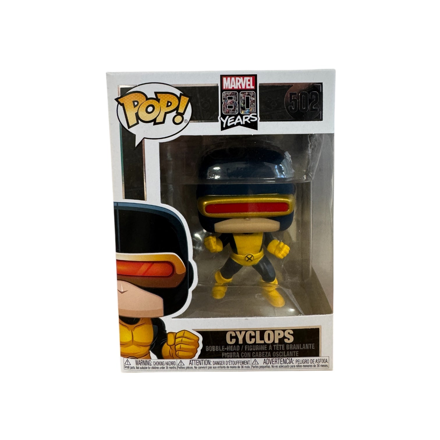 Cyclops in Blue and Yellow suit with red goggles 