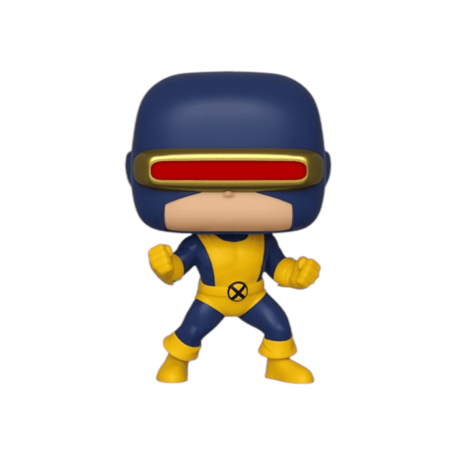 Cyclops in Blue and Yellow suit with red goggles 