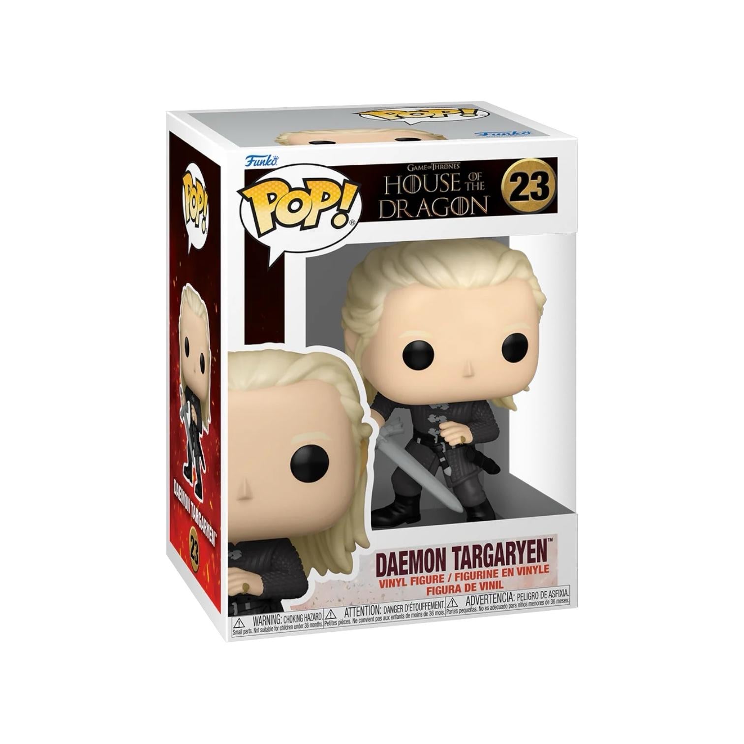 Daemon Targaryen 23 Funko Pop wearing black suit hold sword 