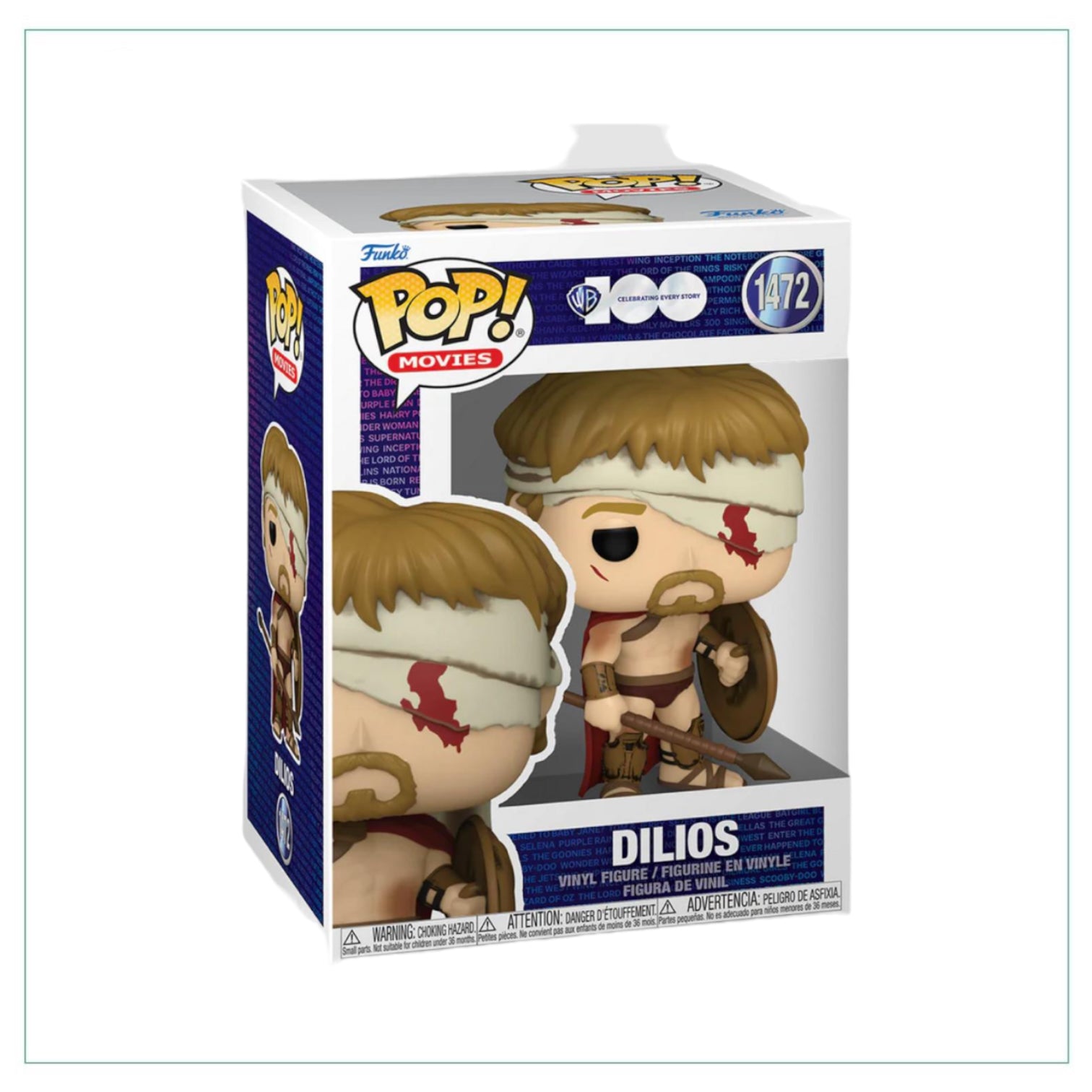 Dilios #1472 Funko Pop! figure featuring a detailed design, celebrating the WB100 anniversary with vibrant colors.