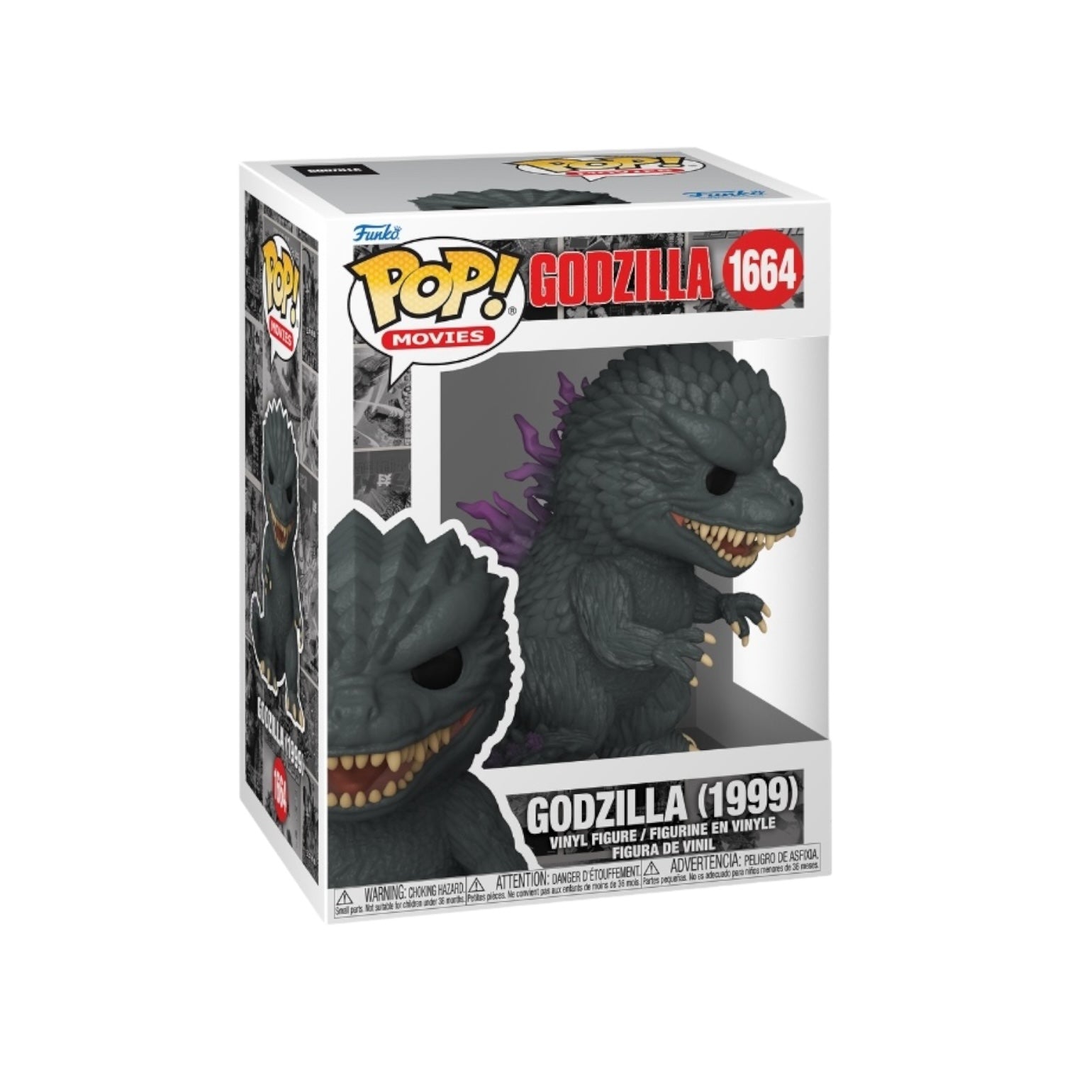 Collectible Funko Pop! figure of Godzilla, representing the 1999 film version of the legendary monster.