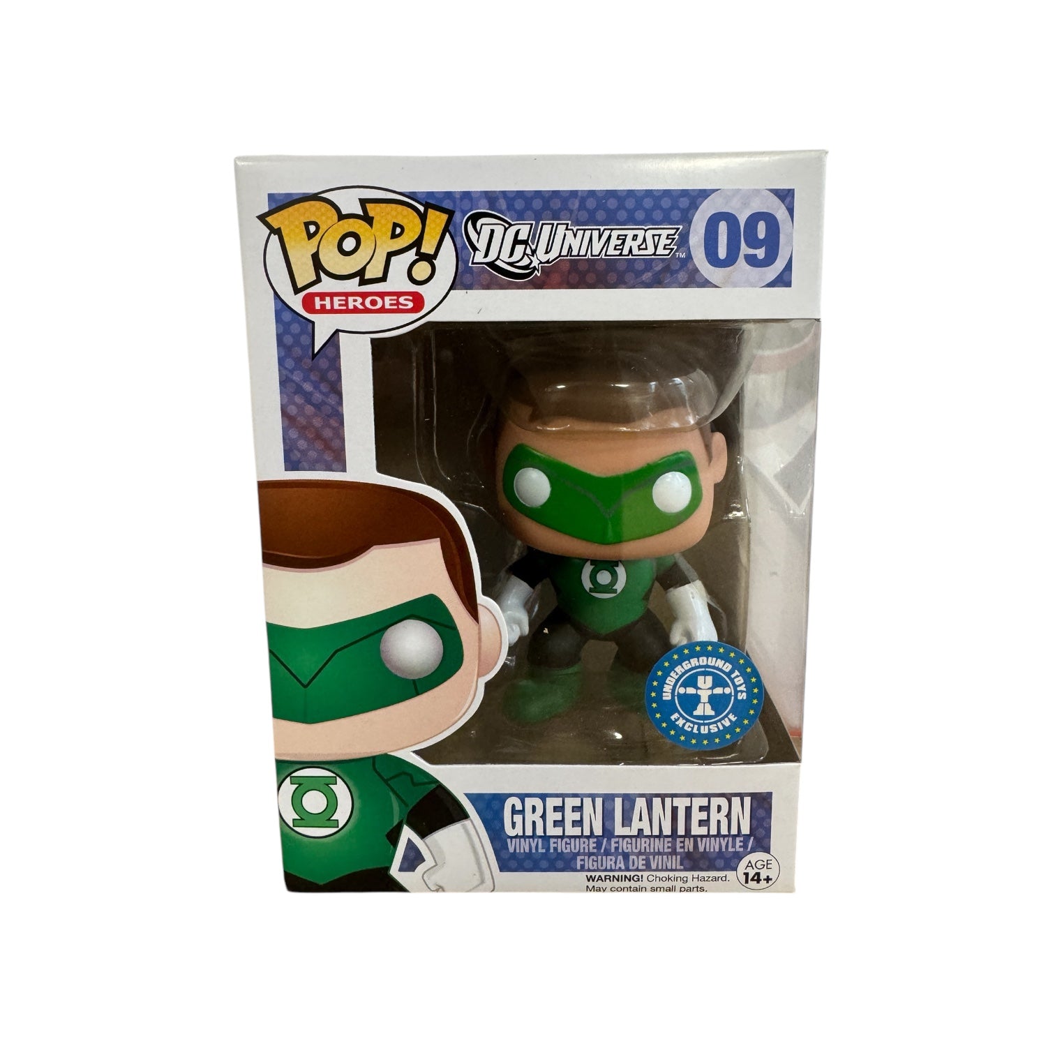 Green Lantern dressed in green superhero outfit with green face mask.