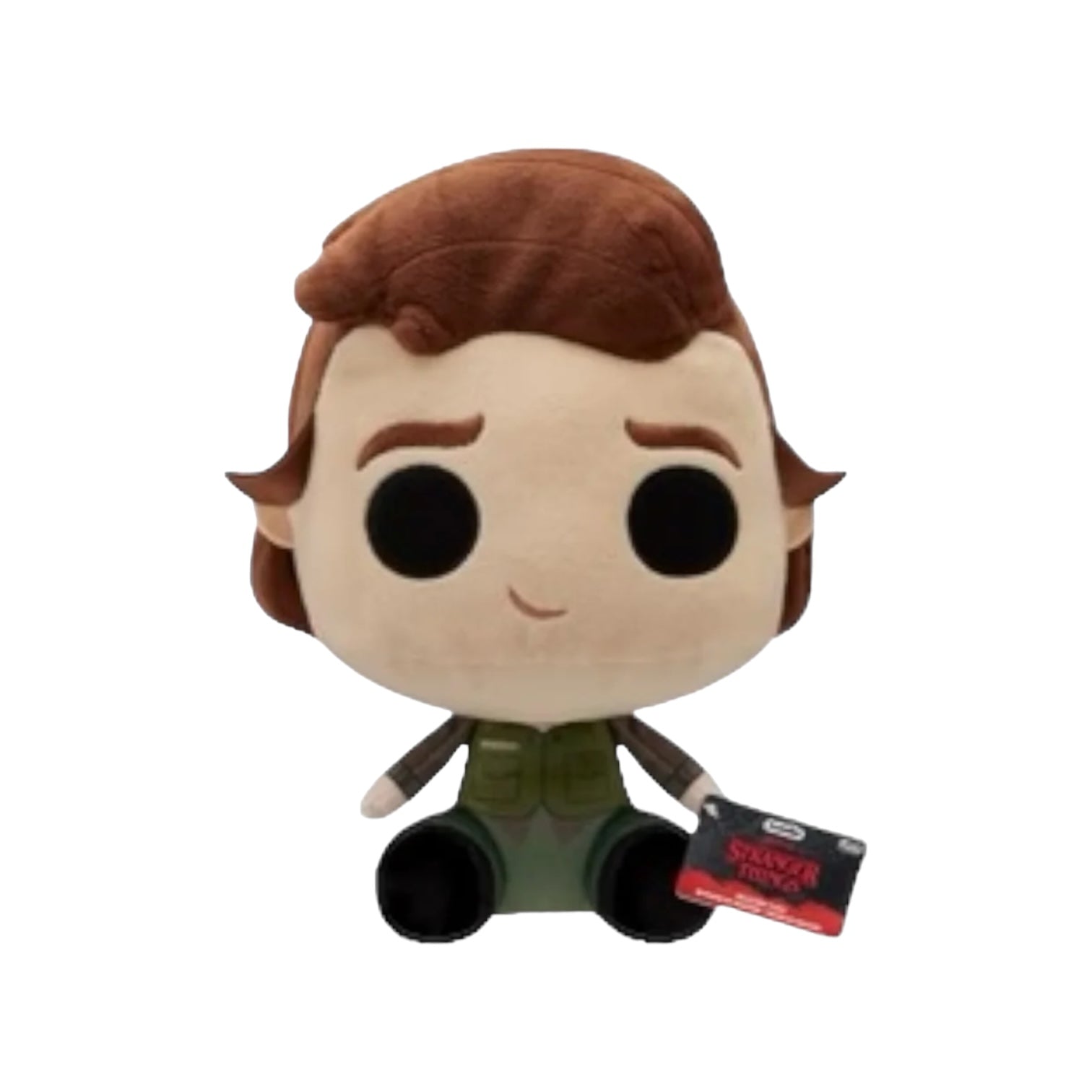 Hunter Steve Funko plush from Stranger Things, showcasing his iconic look and playful demeanor, perfect for fans and collectors.