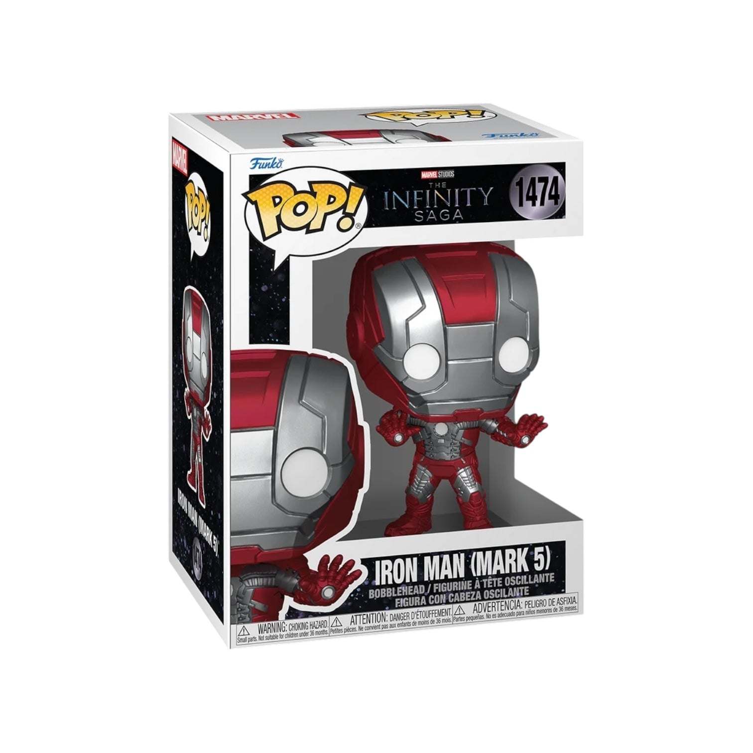 Iron Man 1474 Funko Pop red and silver outfit 