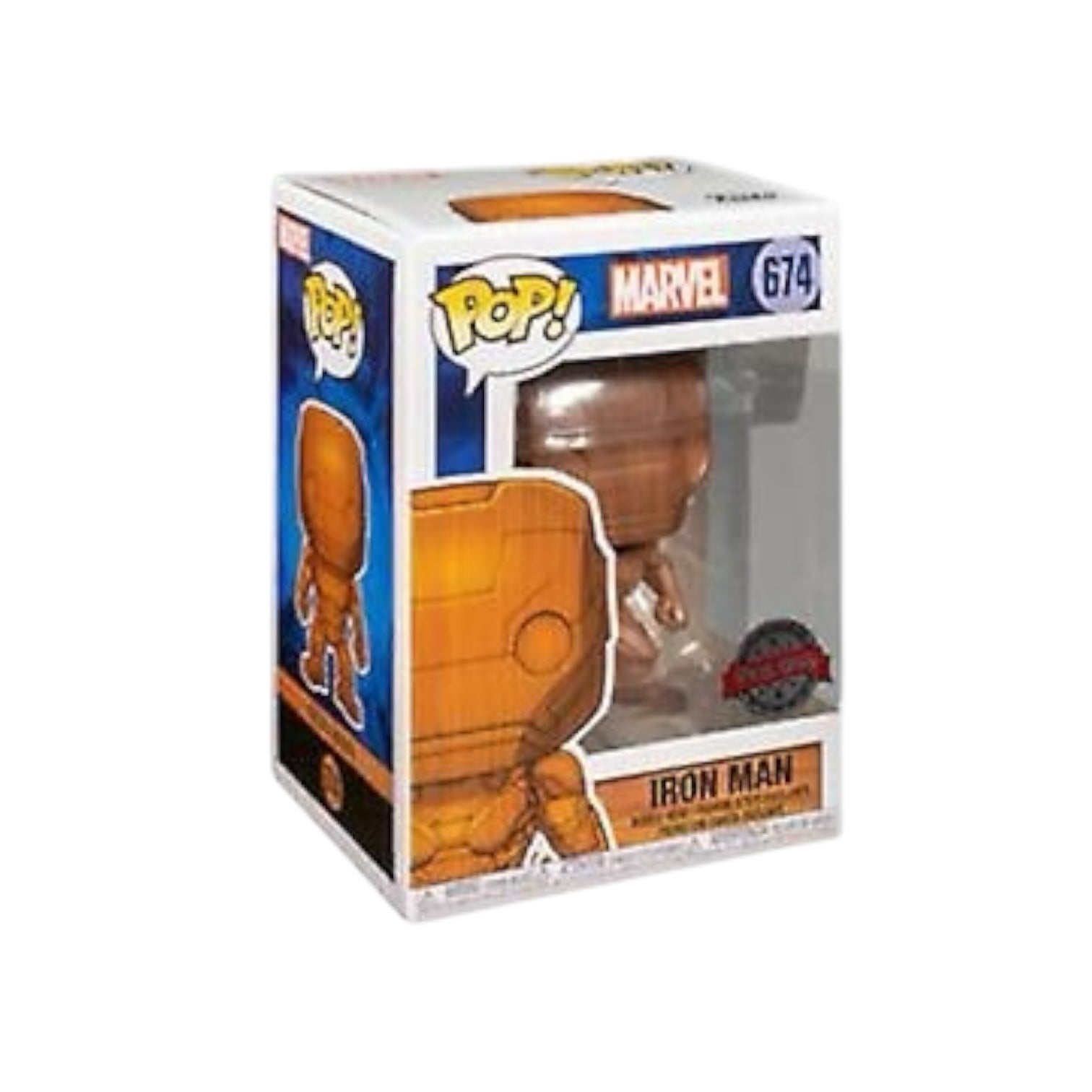 Iron Man Funko Pop with a wood like affect.