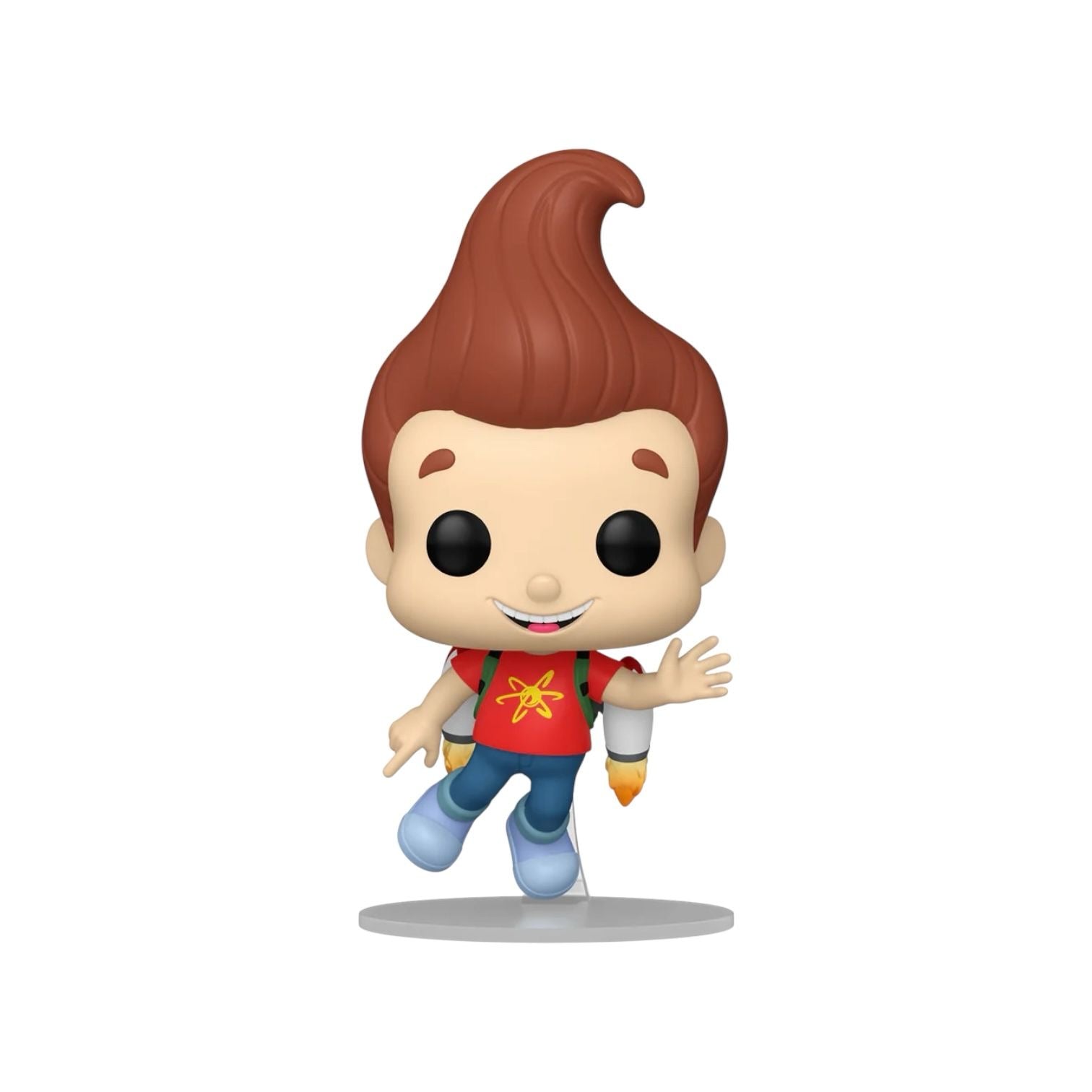 Jimmy Neutron Funko Pop  Displayed Floating with a jet pack 