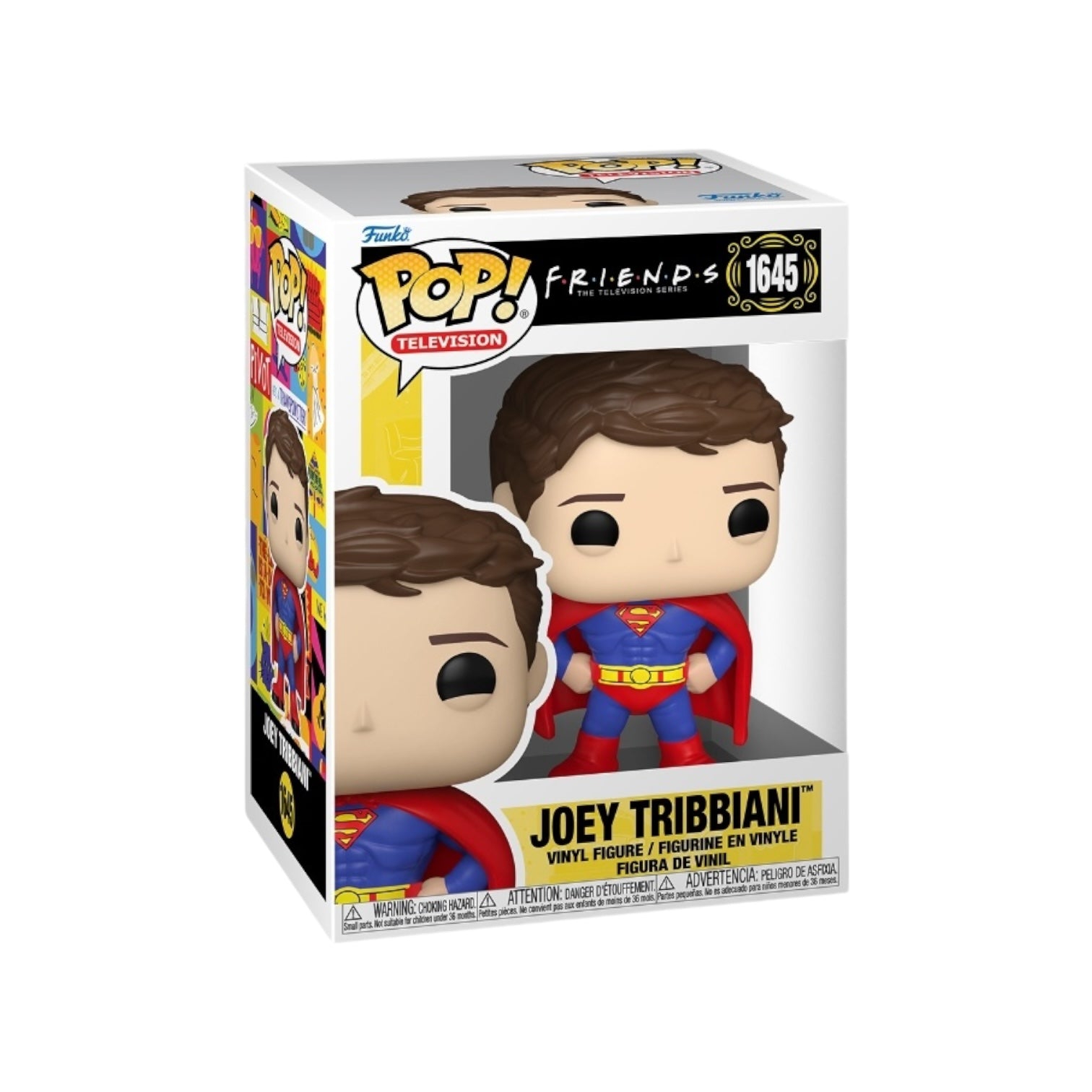 Joey in his famous superman outfit, displayed in his external packaging 