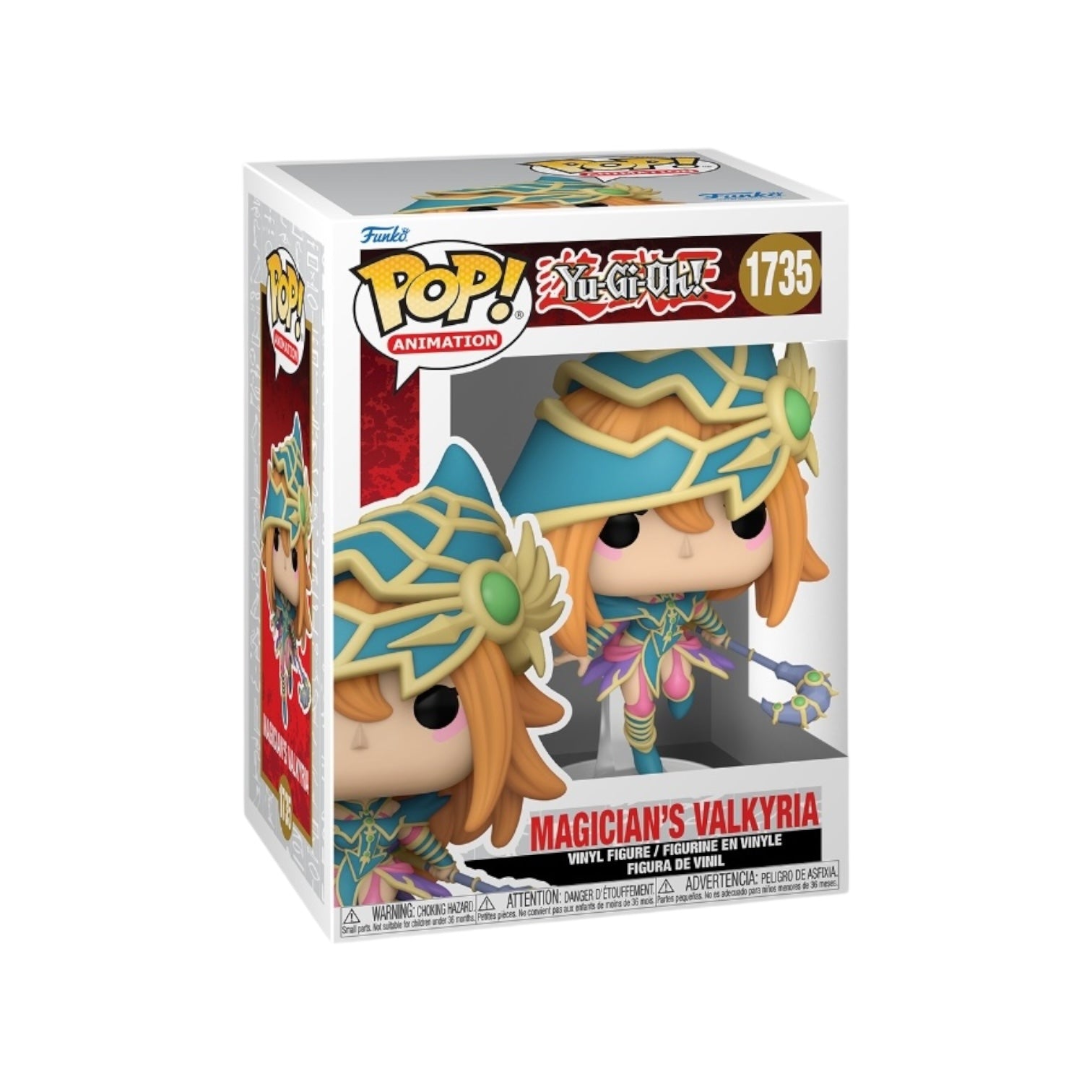 A pop vinyl figure of a girl wearing a blue dress and hat, showcasing a charming and playful design.