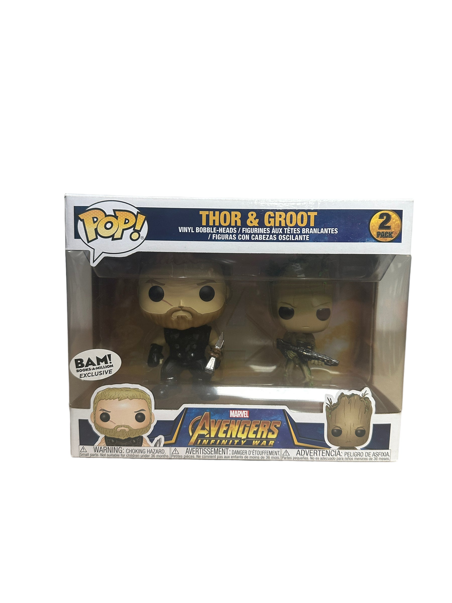 Thor & Groot 2 Pack Funko Pop! - Avengers Infinity War - BAM Exclusive - Condition 7/10