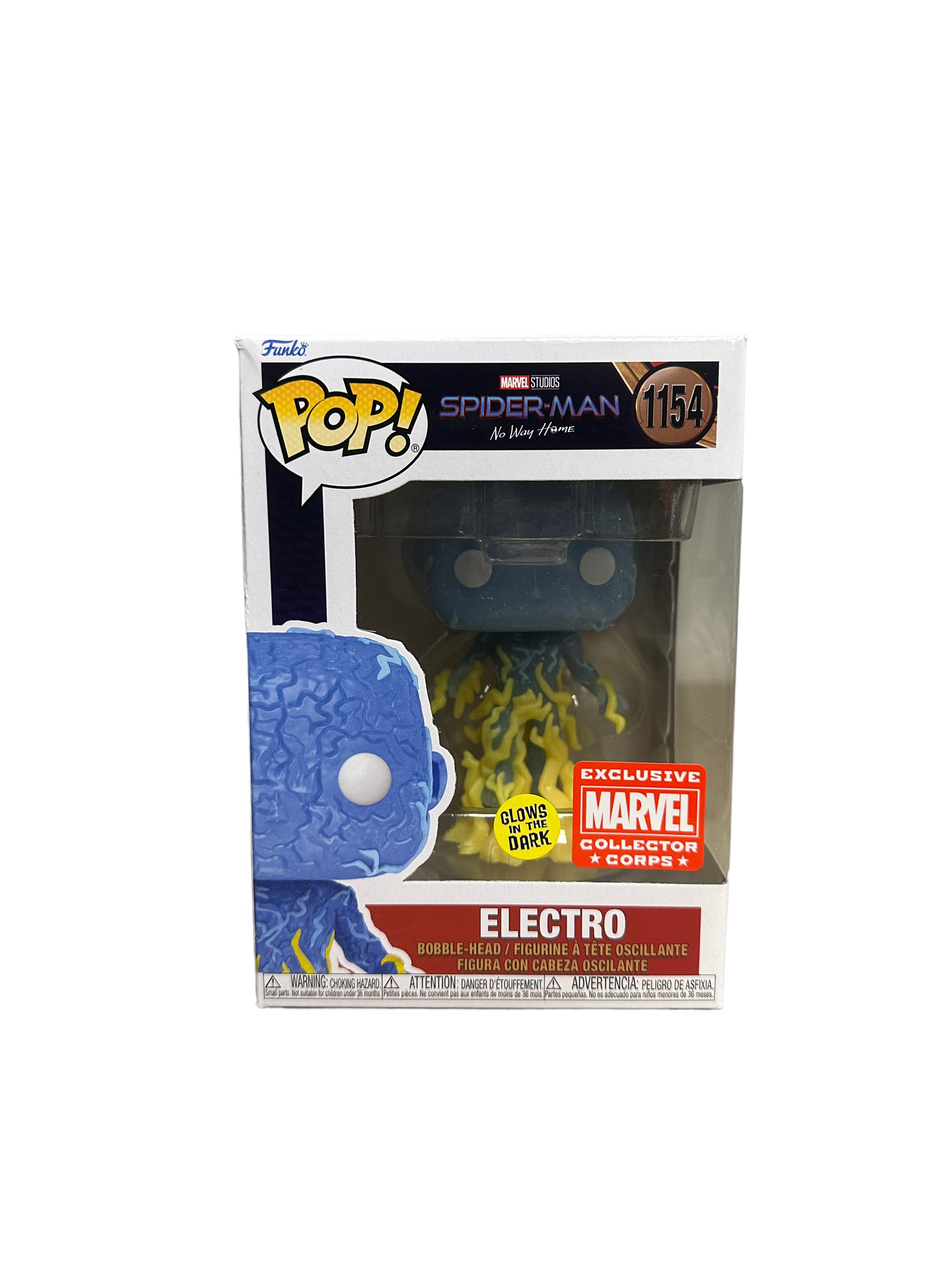 Electro #1154 (Glows in the Dark) Funko Pop! - Spider-Man No Way Home - Marvel Collector Corps Exclusive - Condition 7.5/10