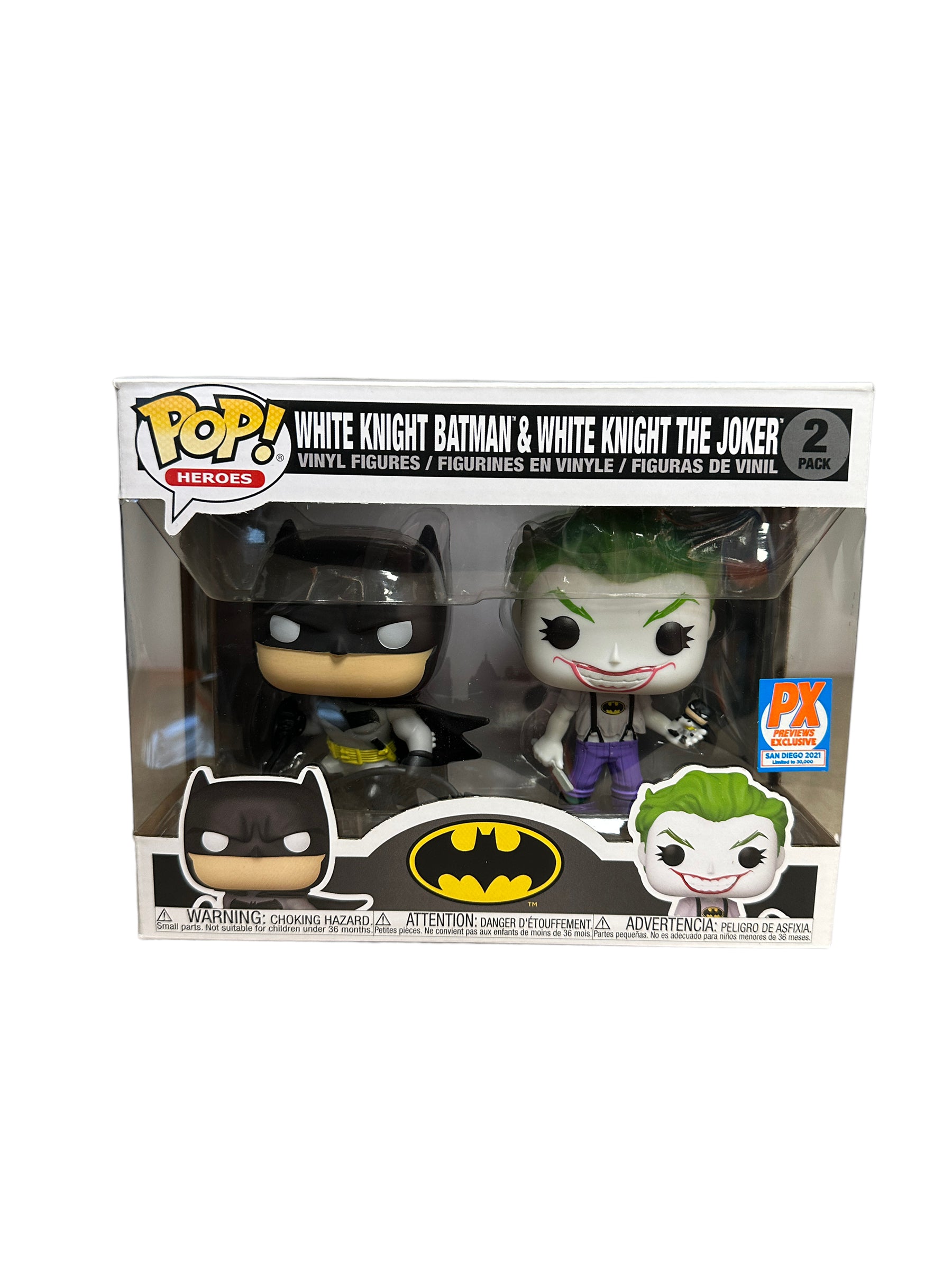 White Knight Batman & White Knight The Joker 2 Pack Funko Pop! - DC Super Heroes - PX Previews / SDCC 2021 Exclusive LE30000 Pcs - Condition 9/10