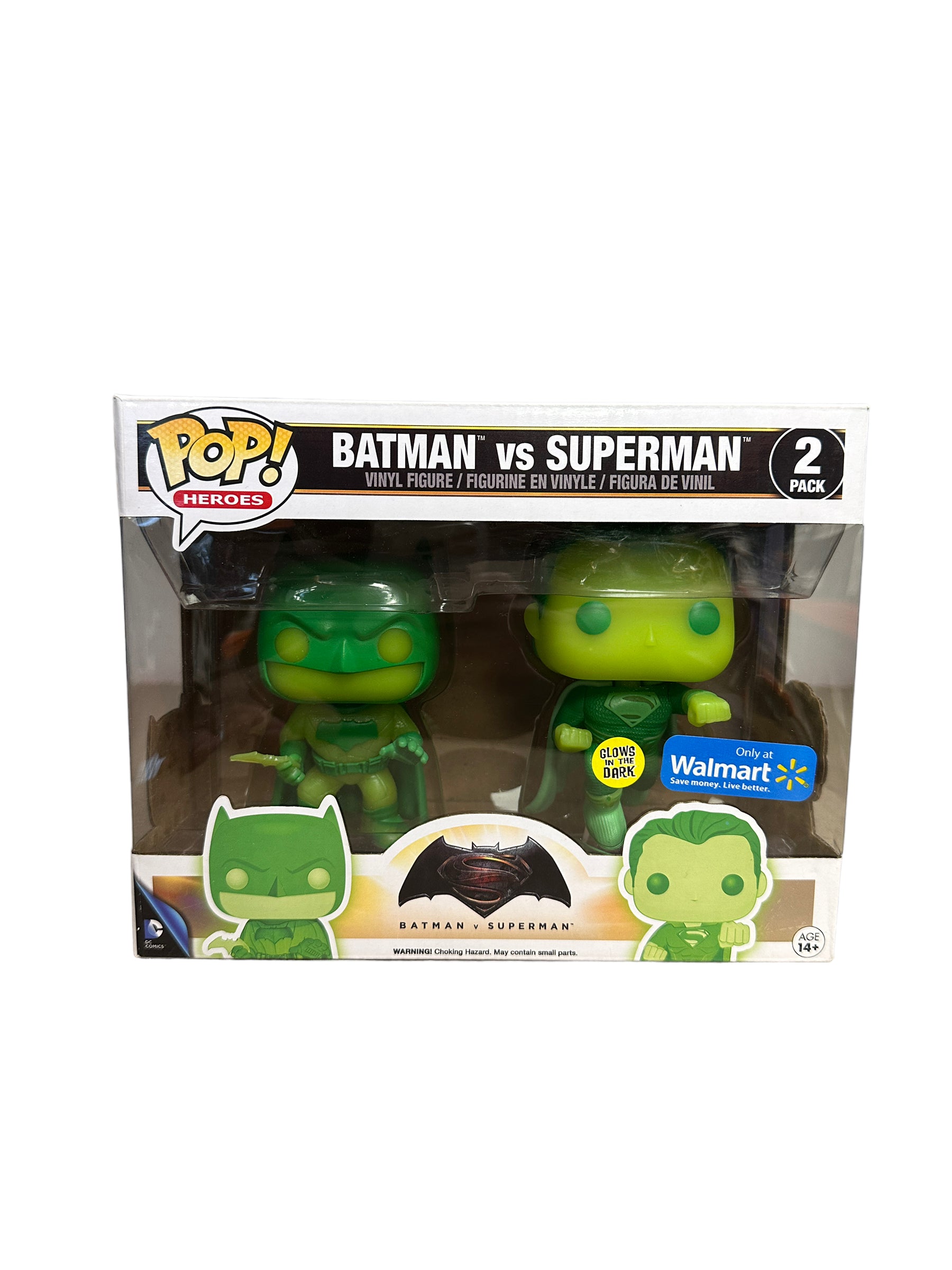 Batman vs Superman (Glows in the Dark) 2 Pack Funko Pop! - Batman v Superman - Walmart Exclusive - Condition 8.5/10