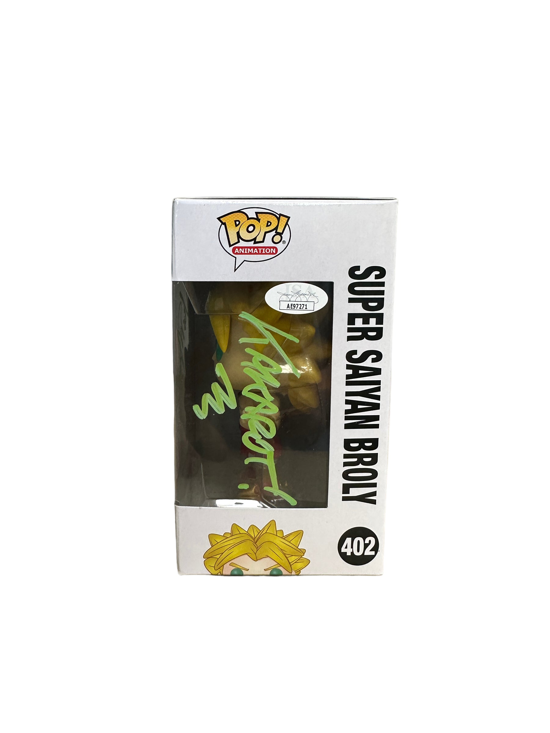 Vic Mignogna Signed Super Saiyan Broly #402 Funko Pop! - Dragon Ball Z - SDCC 2018 Shared Exclusive - Condition 9.5/10 - JSA Authenticated