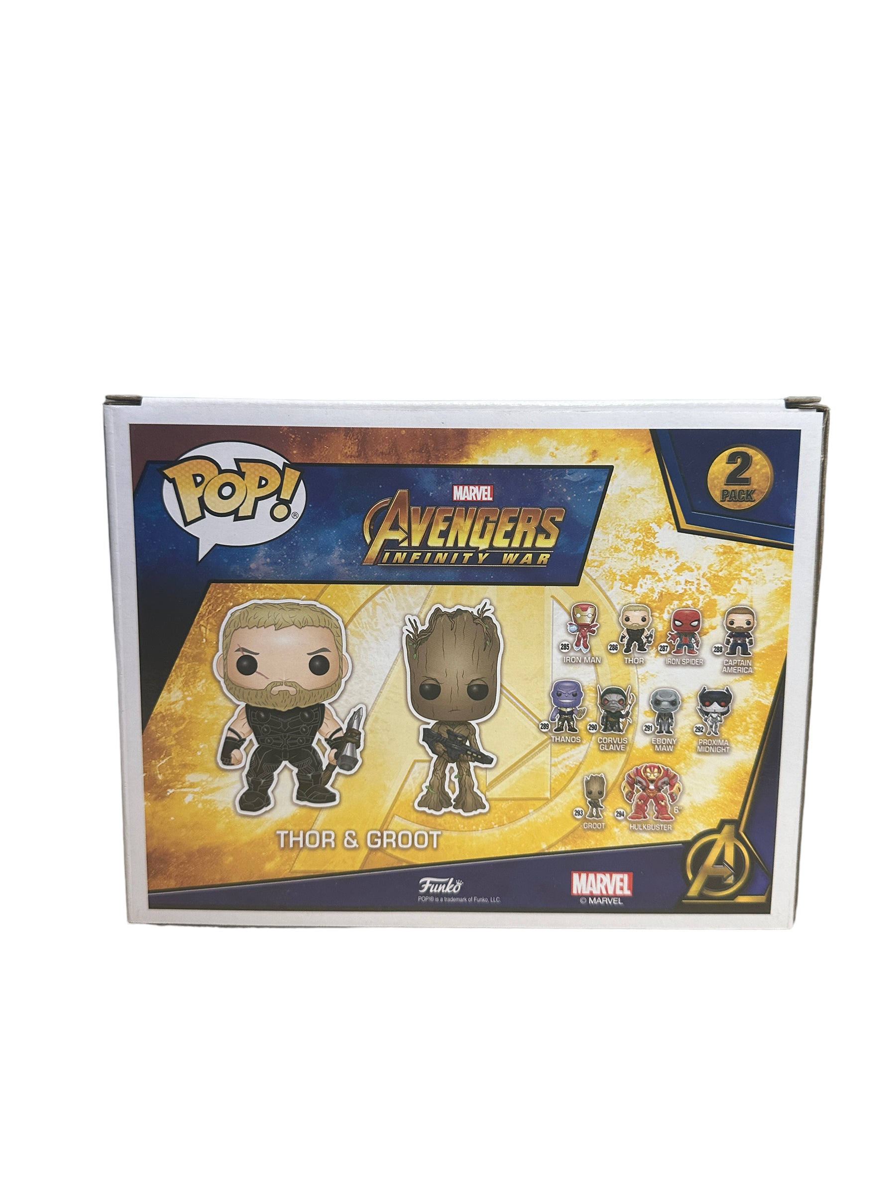 Thor & Groot 2 Pack Funko Pop! - Avengers Infinity War - BAM Exclusive - Condition 7/10