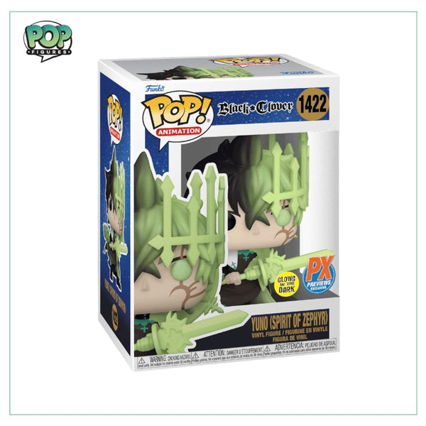 Yuno (Spirit of Zephyr) #1422 (Glow in the Dark) Funko Pop! - Black Clover  - PX Previews Exclusive