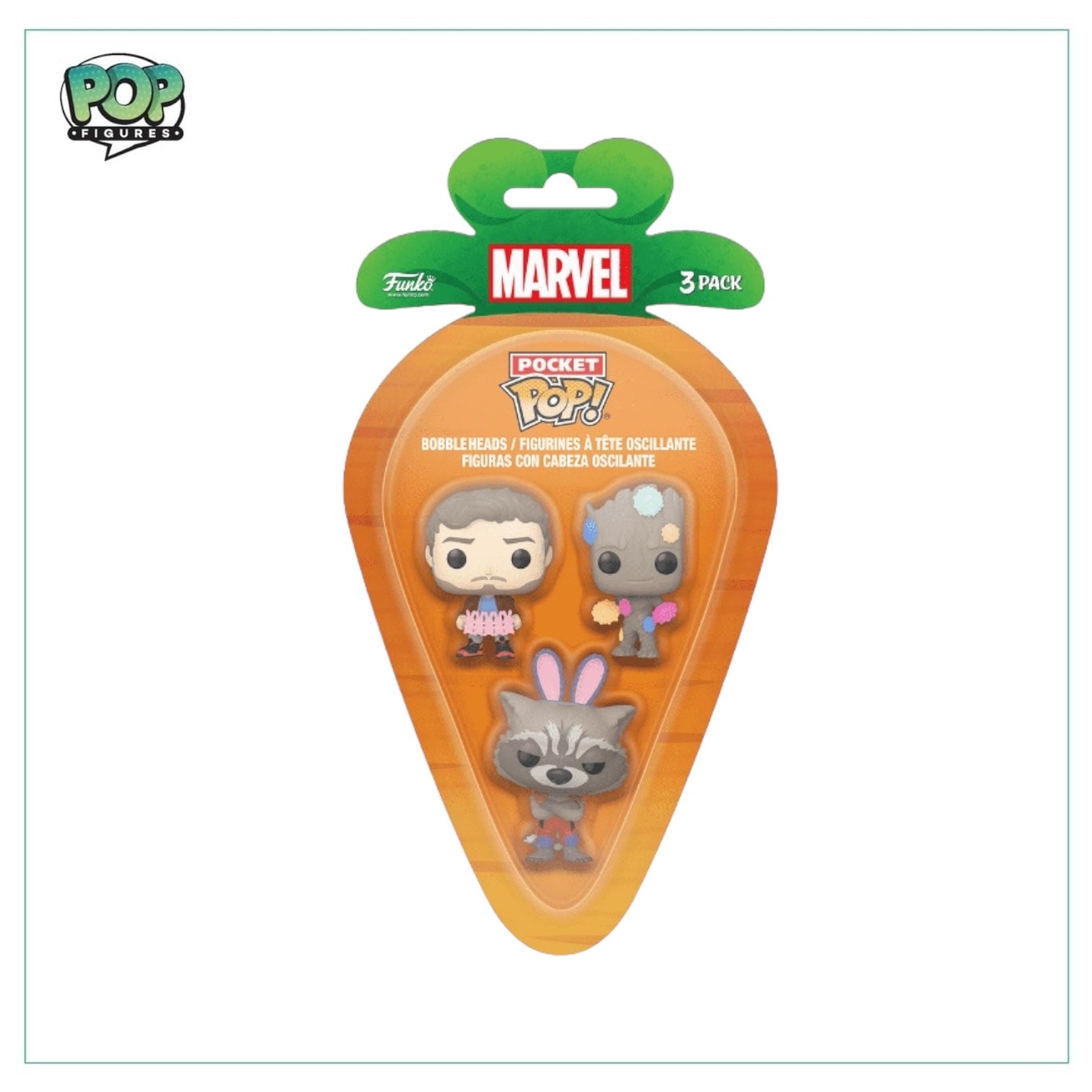 Star Lord, Groot, Rocket Funko Carrot Pocket Pop - Marvel