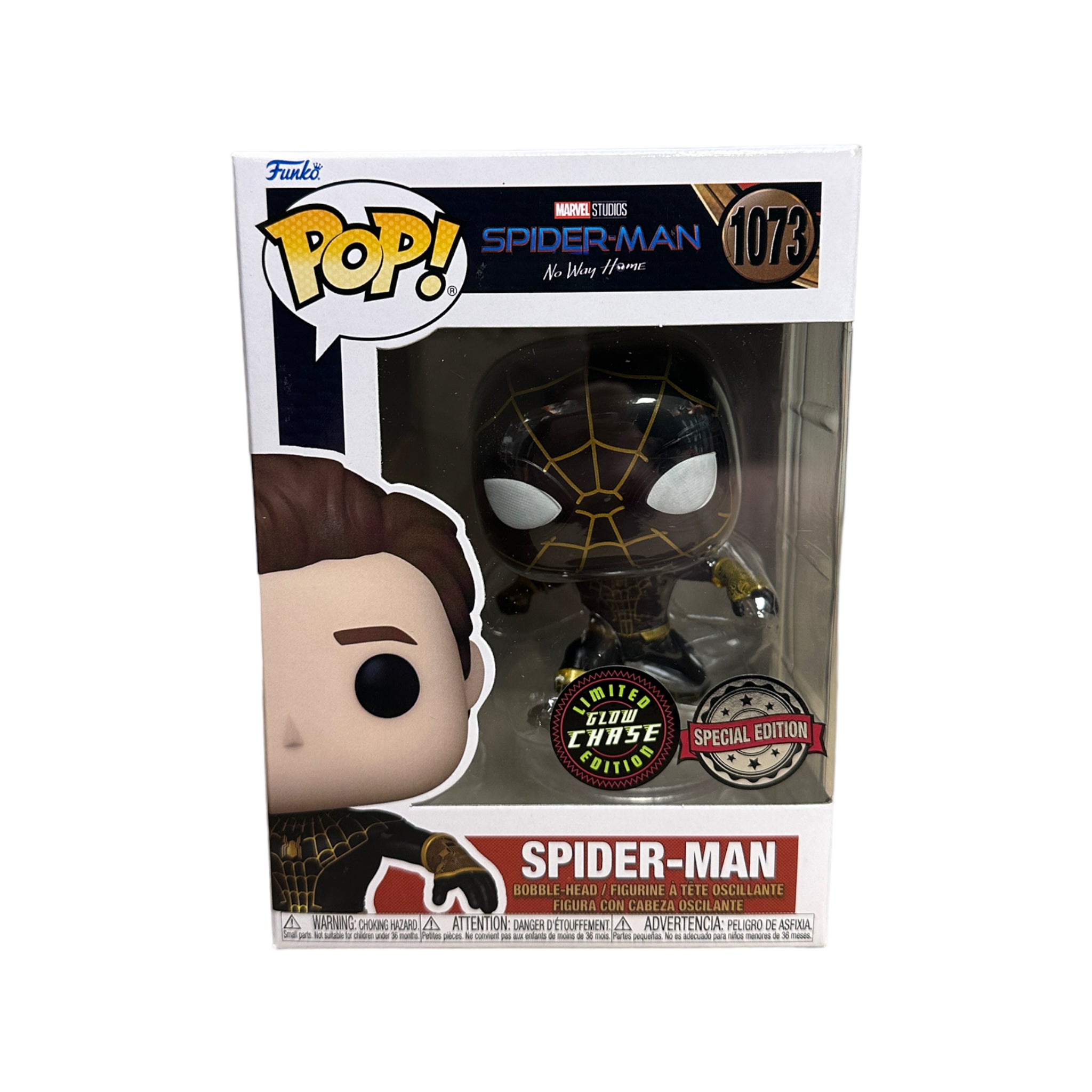 Spider-Man #1073 (Masked Glow Chase) Funko Pop! - Spider-Man: No Way Home - Special Edition - Condition 9/10