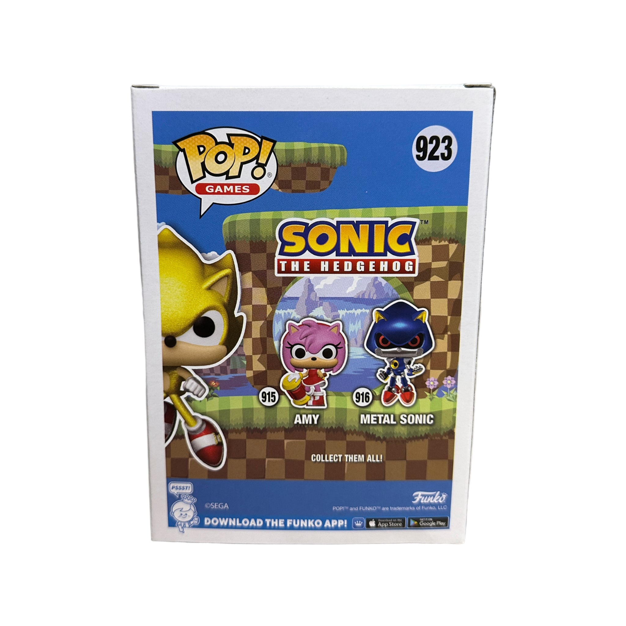 Super Sonic #923 (Glitter Action Pose Chase) Funko Pop! - Sonic The Hedgehog - AAA Anime Exclusive - Condition 8.5/10