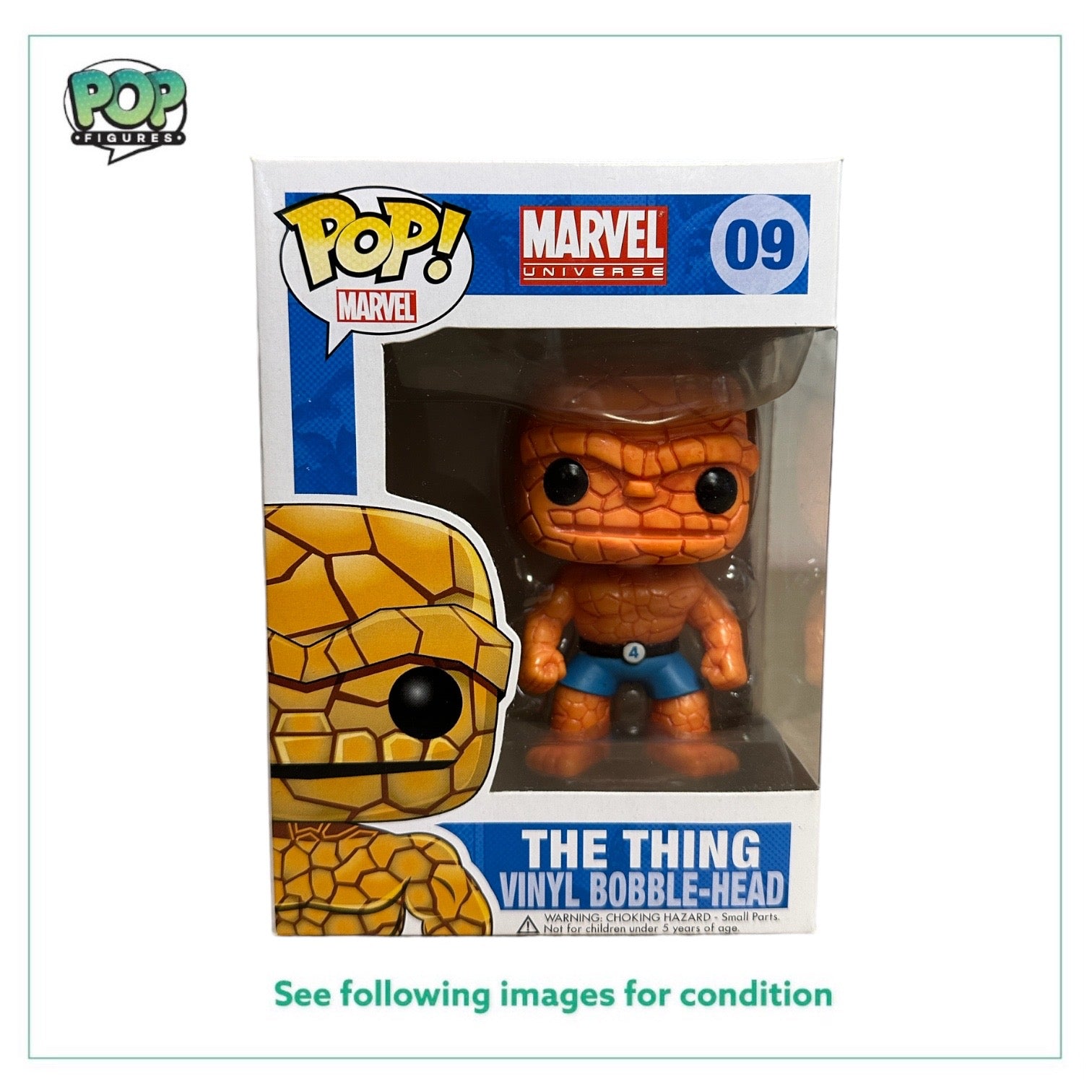 The Thing #09 Funko Pop! - Marvel Universe - 2013 Pop! - Condition 7.5/10