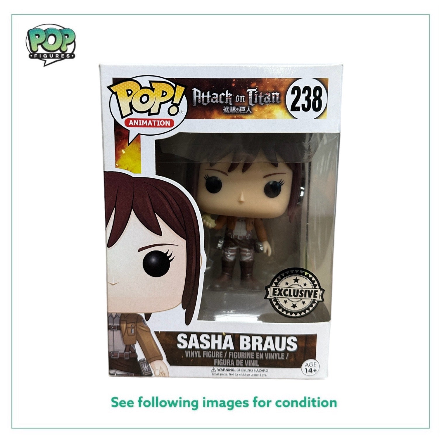 Sasha Braus #238 Funko Pop! - Attack on Titan - 2017 Pop! - Exclusive - Condition 8.5/10