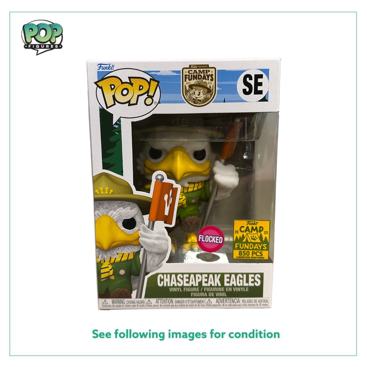 Chaseapeak Eagles (Flocked) Funko Pop! - Camp Fundays 2023 Show Exclusive LE850 Pcs - Condition 9/10