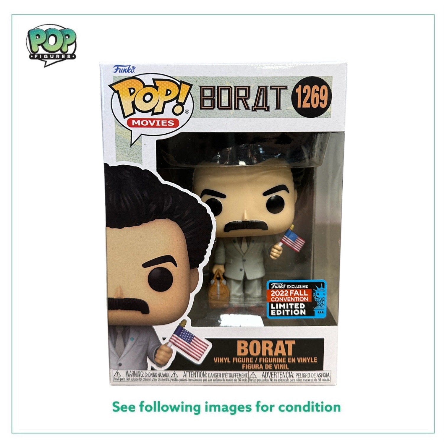 Borat #1269 Funko Pop! - Borat - NYCC 2022 Shared Exclusive - Condition 9/10