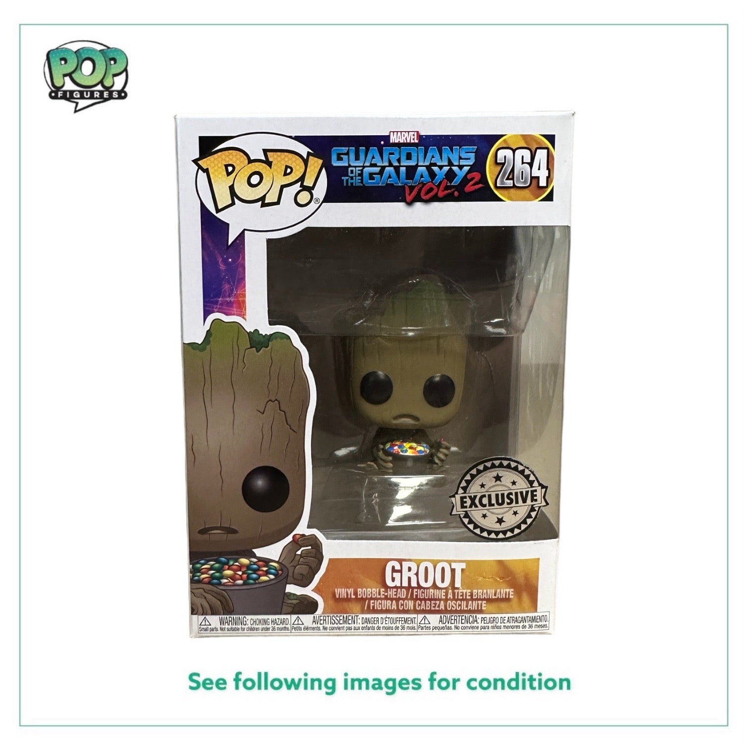 Groot #264 (Candy Bowl) Funko Pop! - Guardians of the Galaxy Vol.2 - 2017 Pop! - Exclusive - Condition 8.5/10