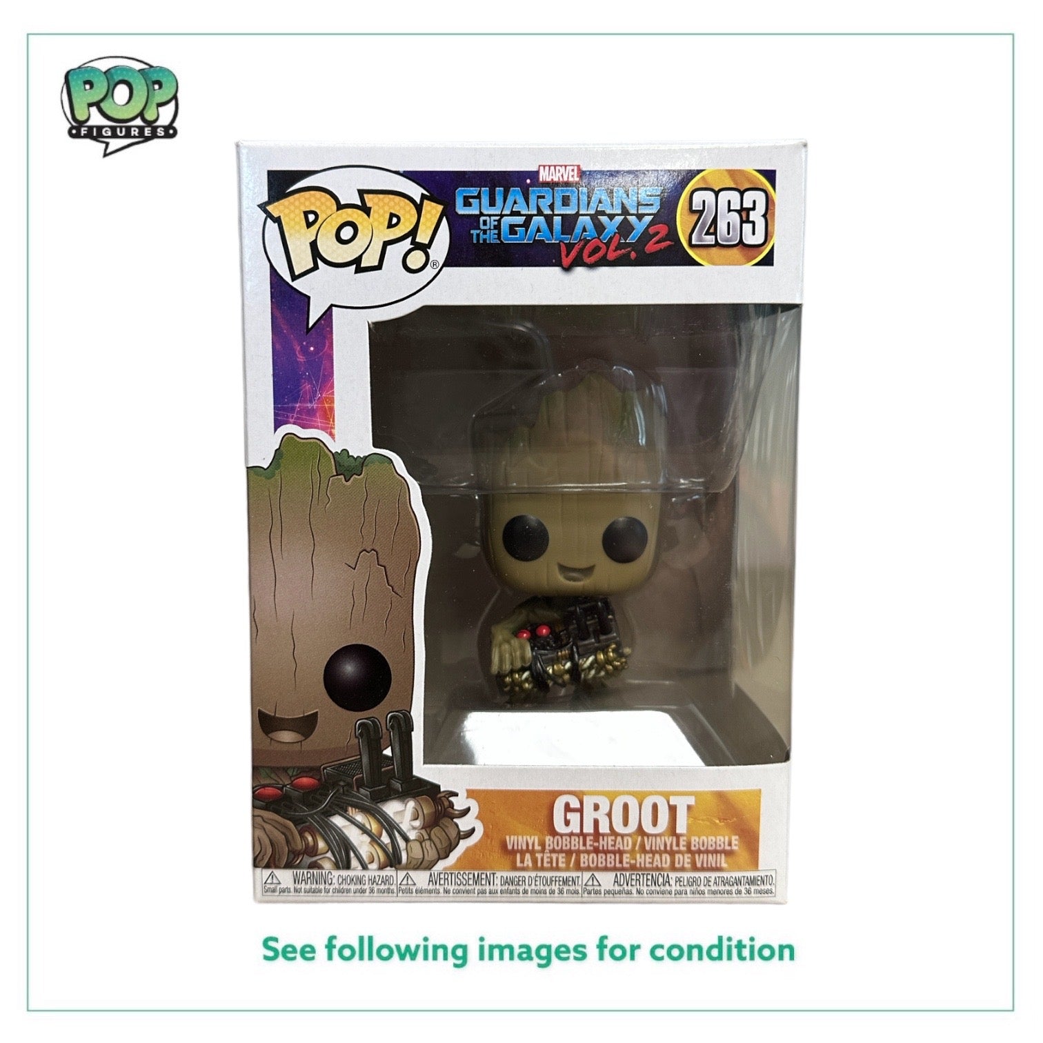 Groot #263 (w/ Bomb) Funko Pop! - Guardians Of The Galaxy Vol.2 - 2017 Pop! - Condition 9/10