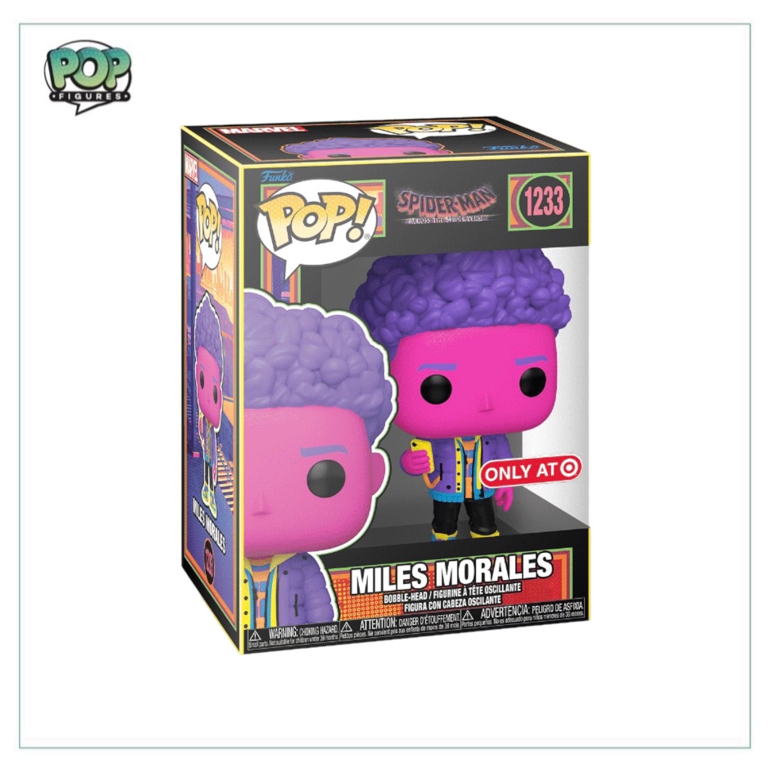 Miles Morales #1233 (Black Light) Funko Pop! - Spider-Man Across The Spider-Verse - Target Exclusive