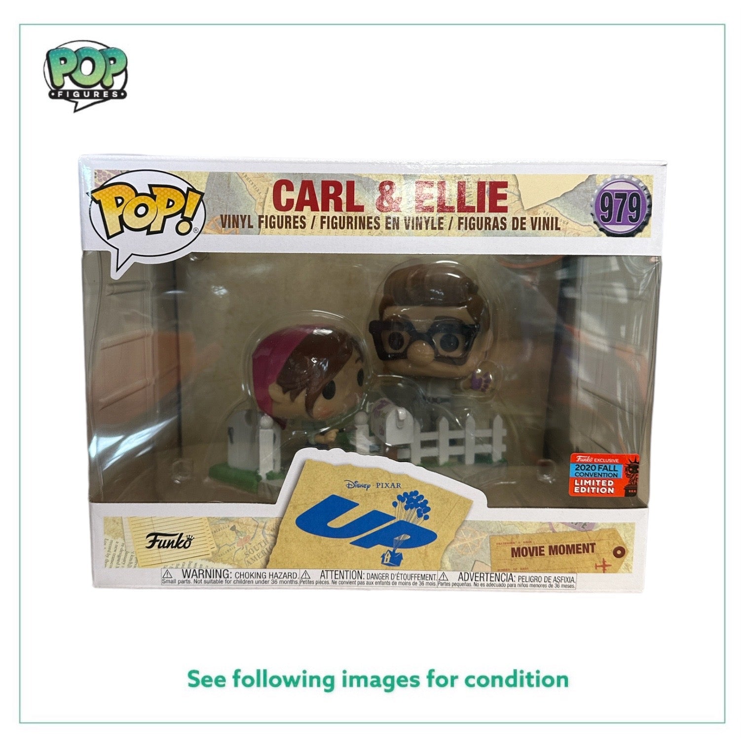 Carl & Ellie #979 (Painting) Deluxe Funko Pop! - Up - NYCC 2020 Shared Exclusive - Condition 8.5/10