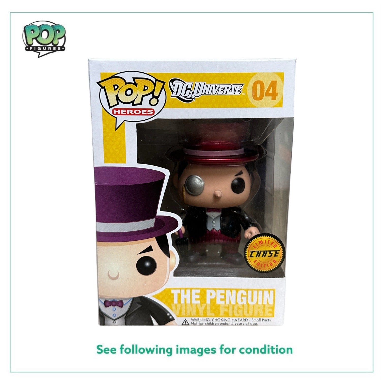 The Penguin #04 (Metallic Chase) Funko Pop! - DC Universe - 2014 Pop! - Condition 9/10