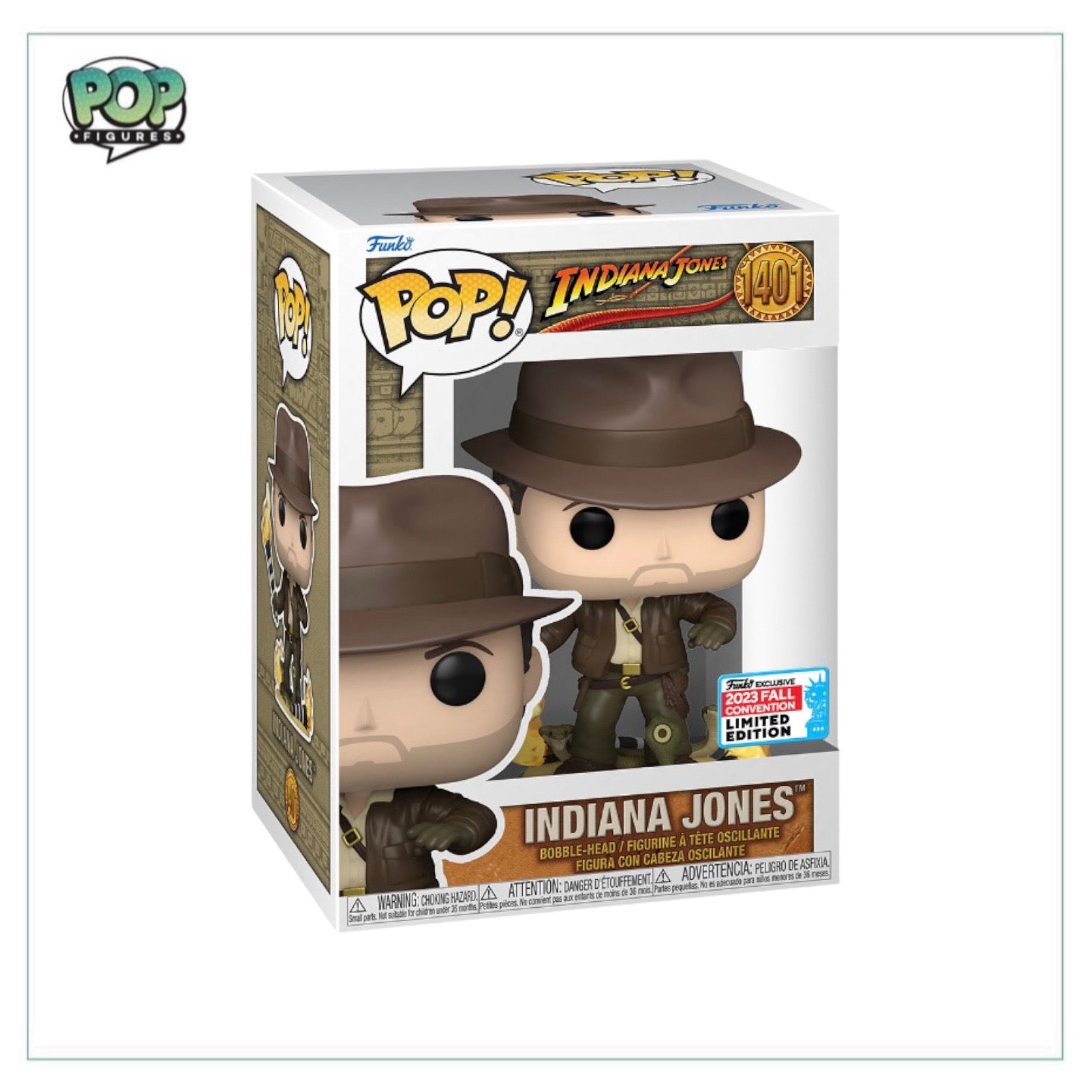 Indiana Jones #1401 (w/ Snakes) Funko Pop! - Indiana Jones - NYCC 2023 Shared Exclusive