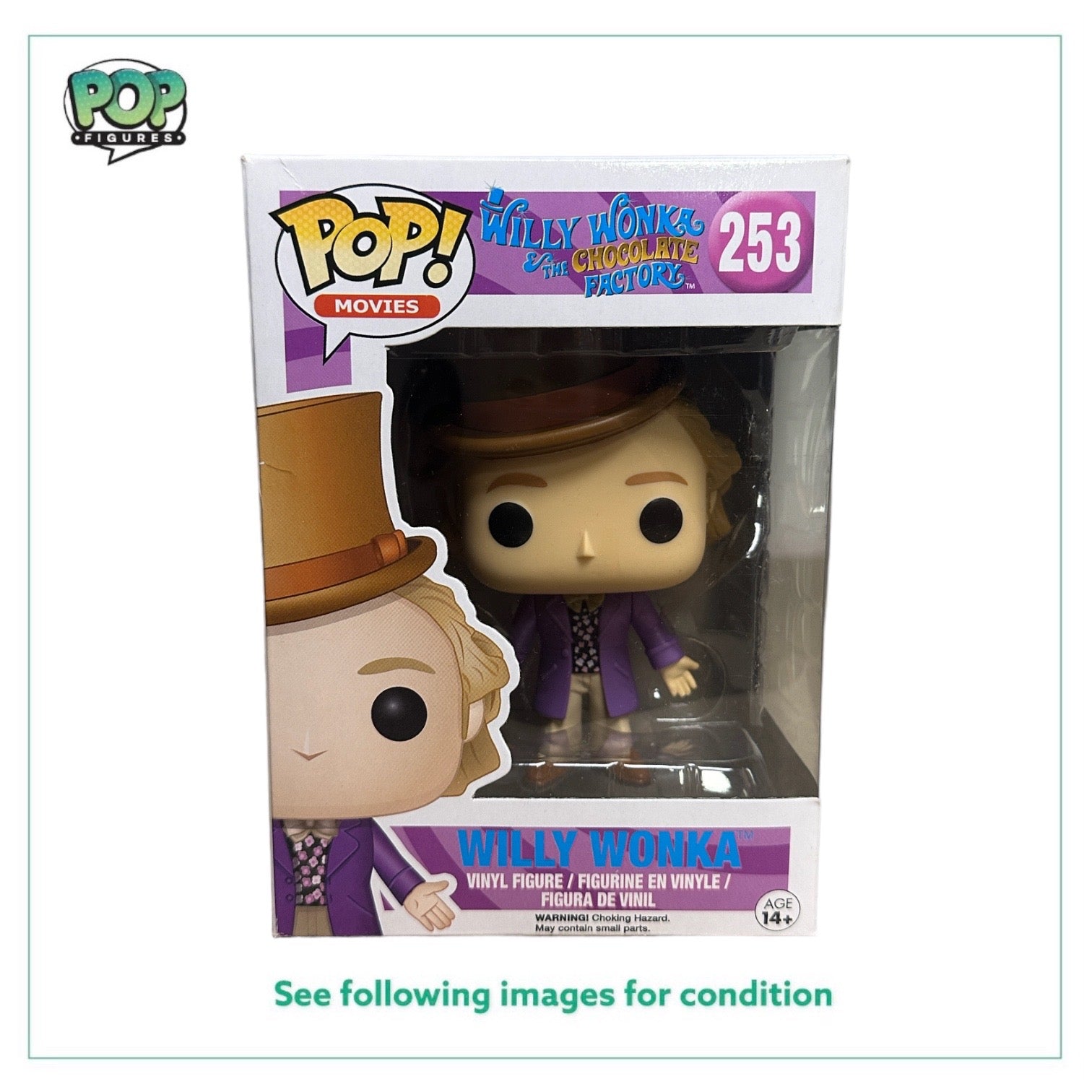 Willy Wonka #253 Funko Pop! - Willy Wonka & The Chocolate Factory - 2017 Pop! - Condition 7/10