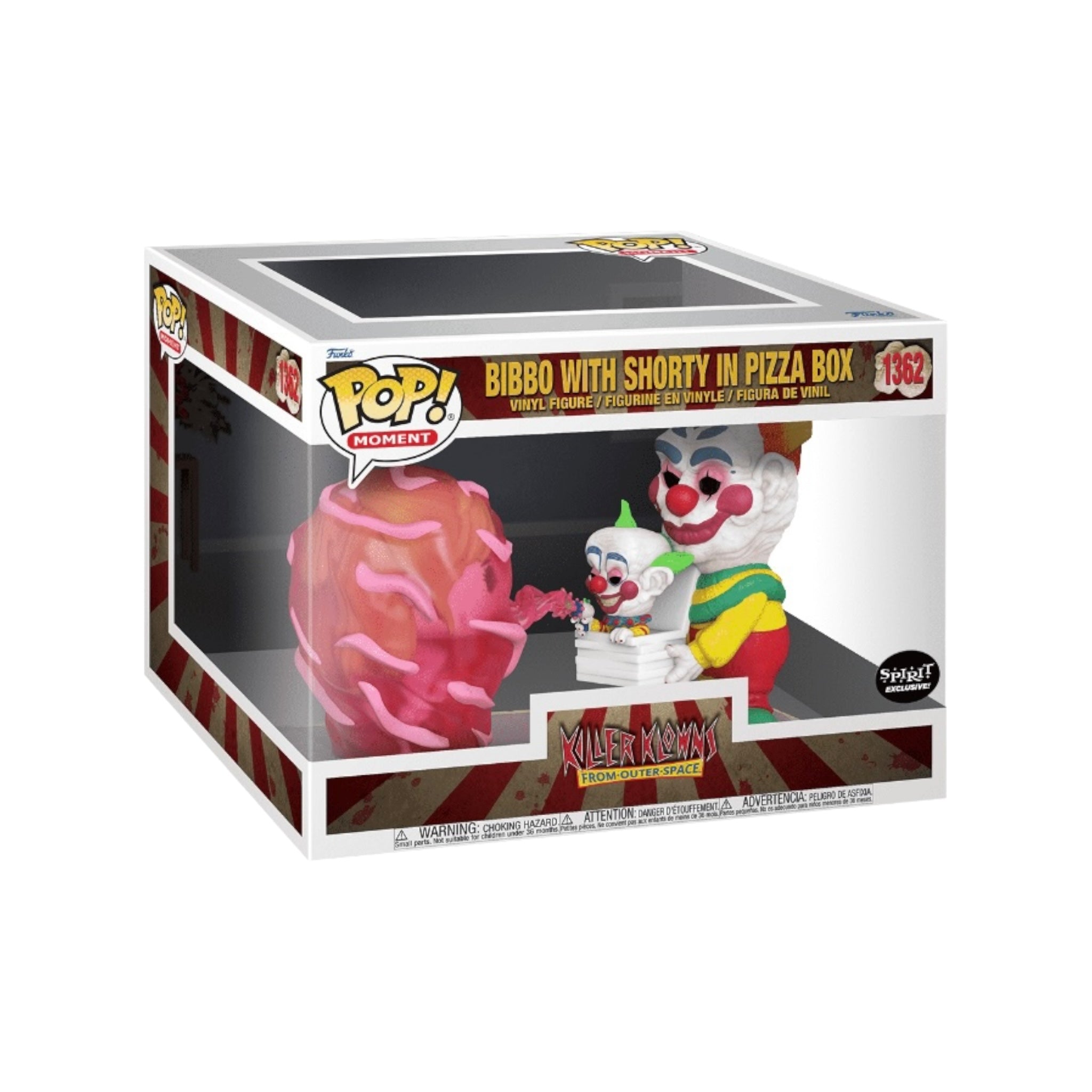 Bibbo with Shorty in Pizza Box #1362 Funko Pop Movie Moment! - Killer Klowns From Outer Space - Spirit Exclusive