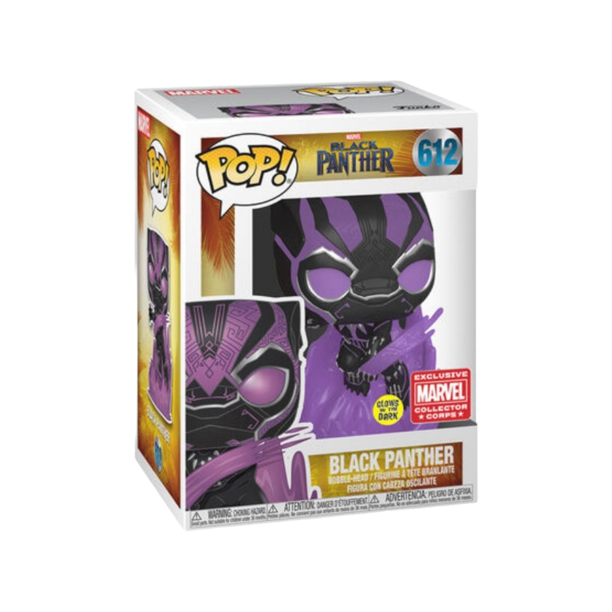 Black Panther #612 (Glows in the Dark) Funko Pop! - Black Panther - Marvel Collector Corps Exclusive