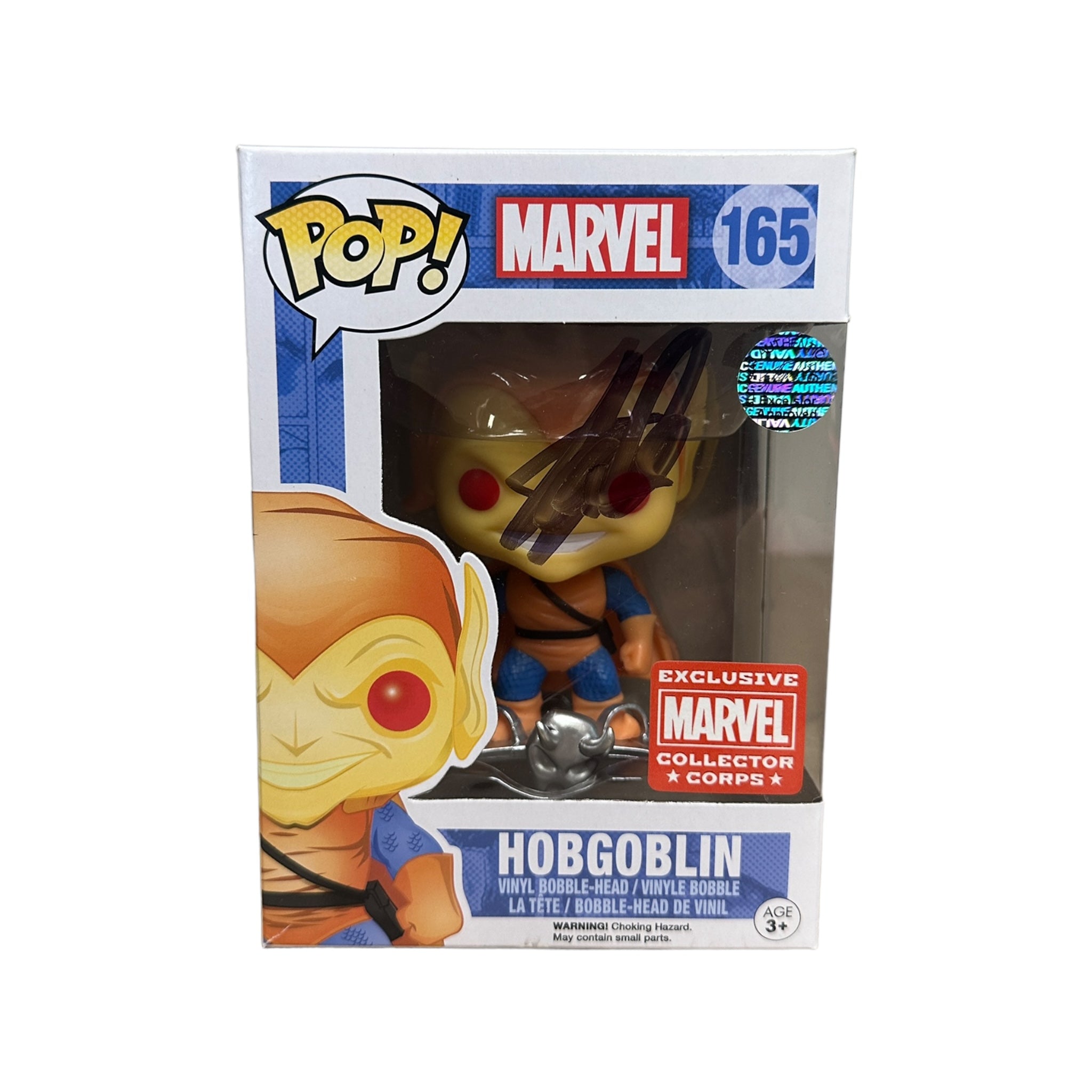 Stan Lee Signed Hobgoblin #165 Funko Pop! - Marvel - Marvel Collector Corps Exclusive - Condition 7.75/10 - Excelsior Approved