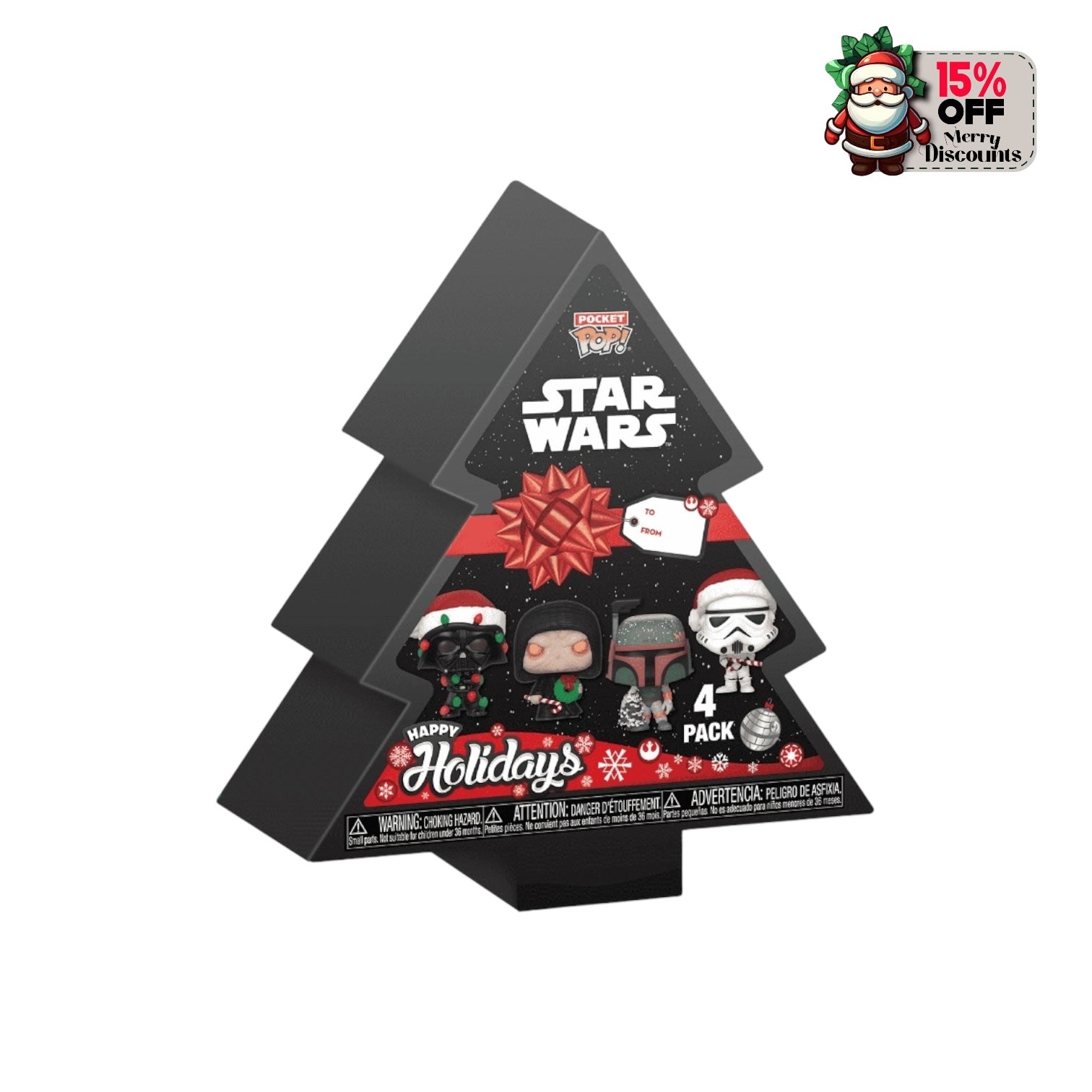 Star Wars 4 Pack Funko Pocket Pop - Happy Holidays