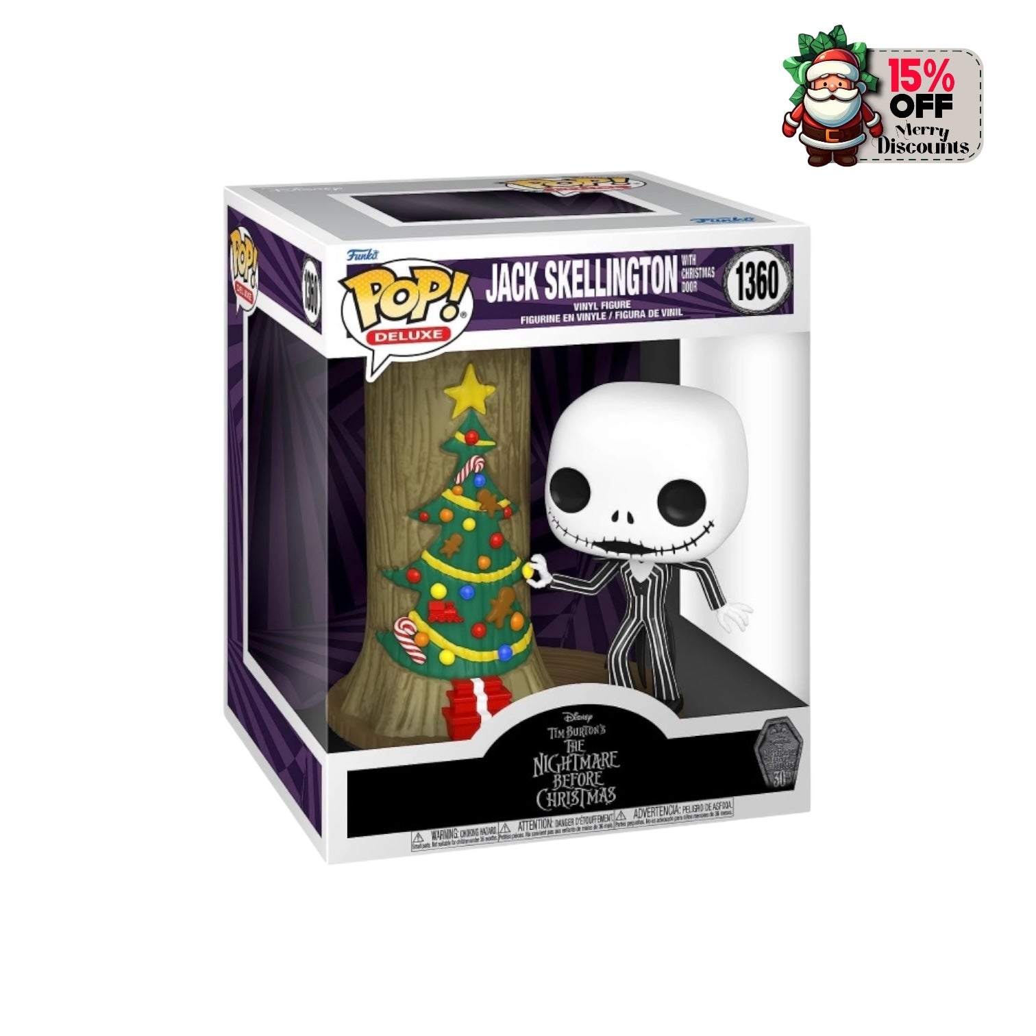 Jack Skellington with Christmas Door #1360 Deluxe Funko Pop! - The Nightmare before Christmas