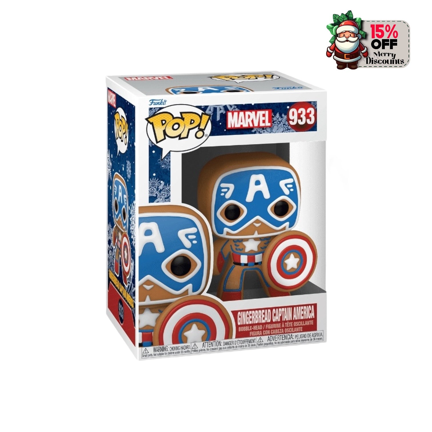 Gingerbread Captain America #933 Funko Pop! - Marvel