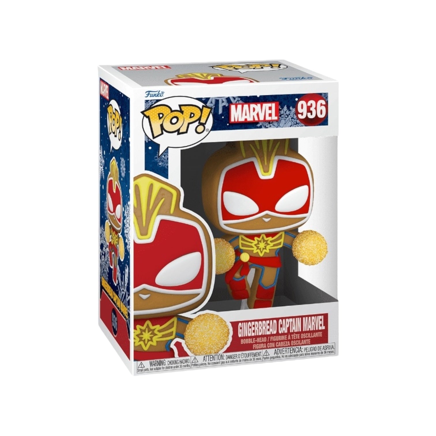 Gingerbread Captain Marvel #936 Funko Pop! - Marvel Holidays