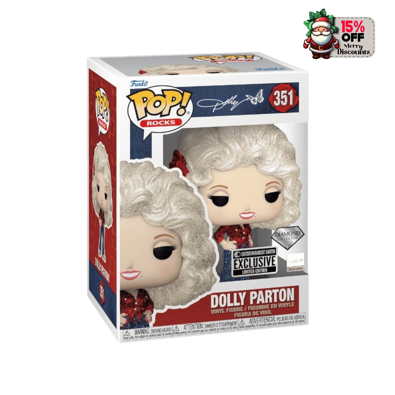 Dolly Parton #351 (Diamond Collection) Funko Pop! - Rocks - Entertainment Earth Exclusive