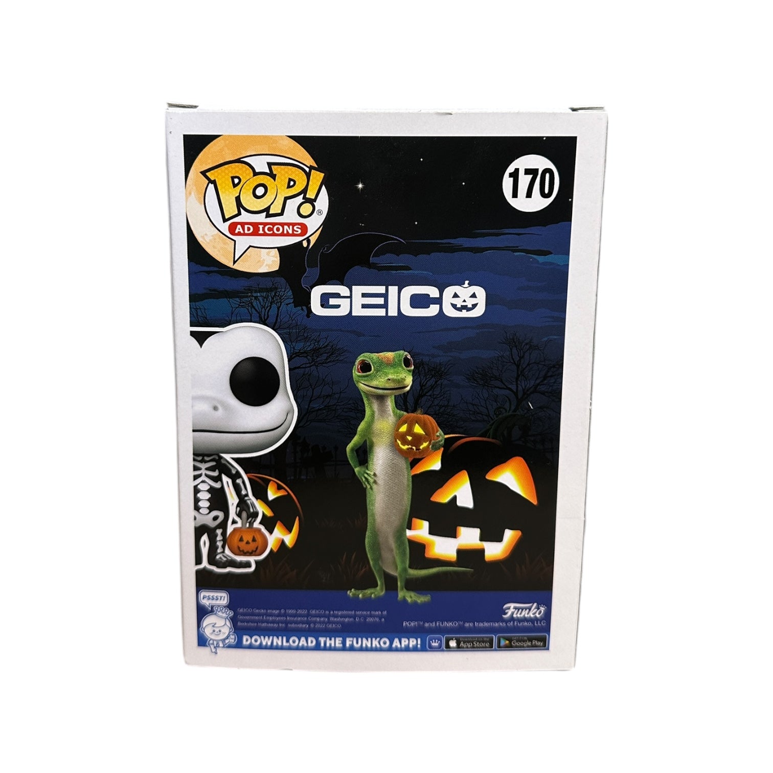 Geicoween Gecko #170 (Glows in the Dark) Funko Pop! - Ad Icons - Geico Exclusive - Condition 8/10