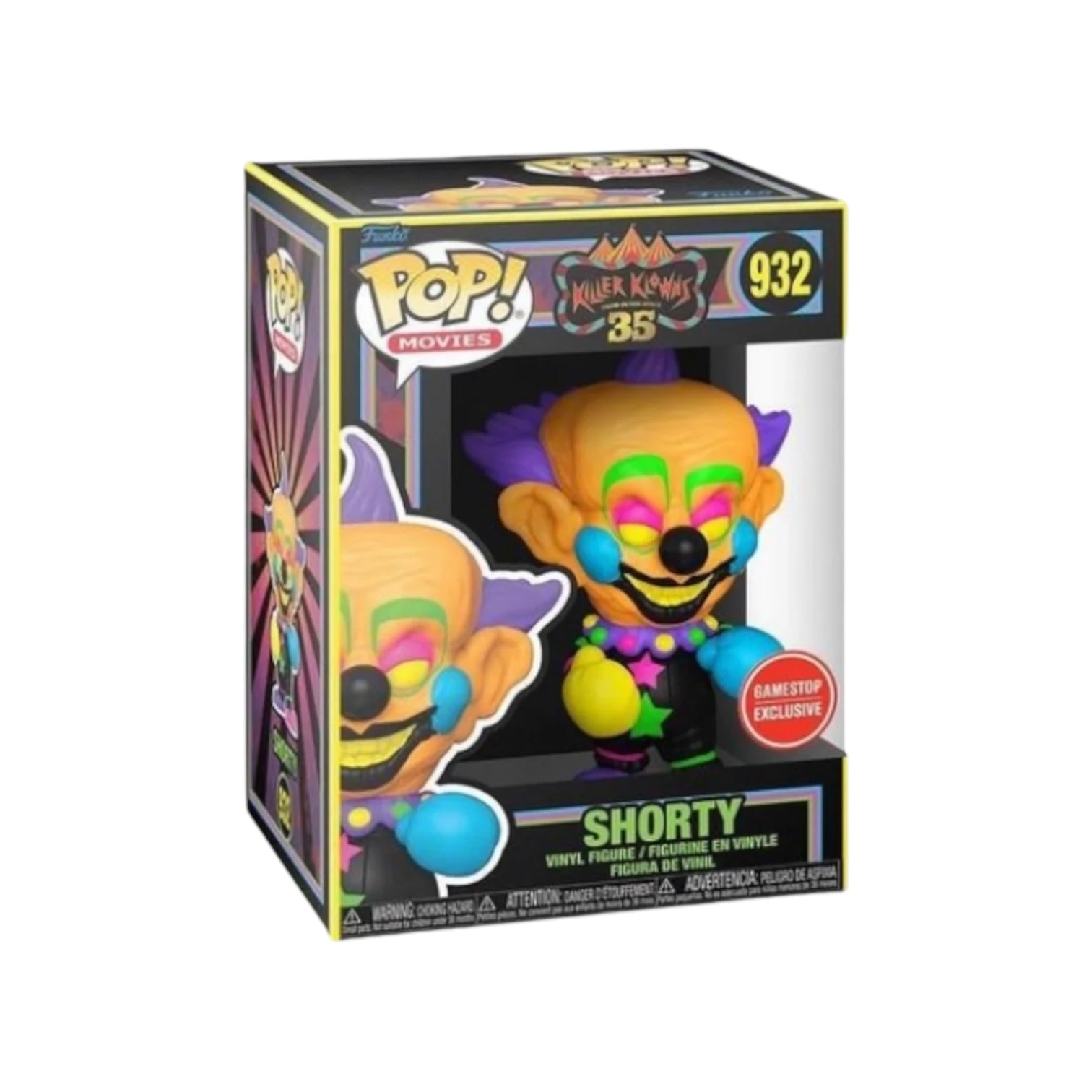 Shorty #932 (Blacklight) Funko Pop! - Killer Klowns from Outer Space 35 - Gamestop Exclusive