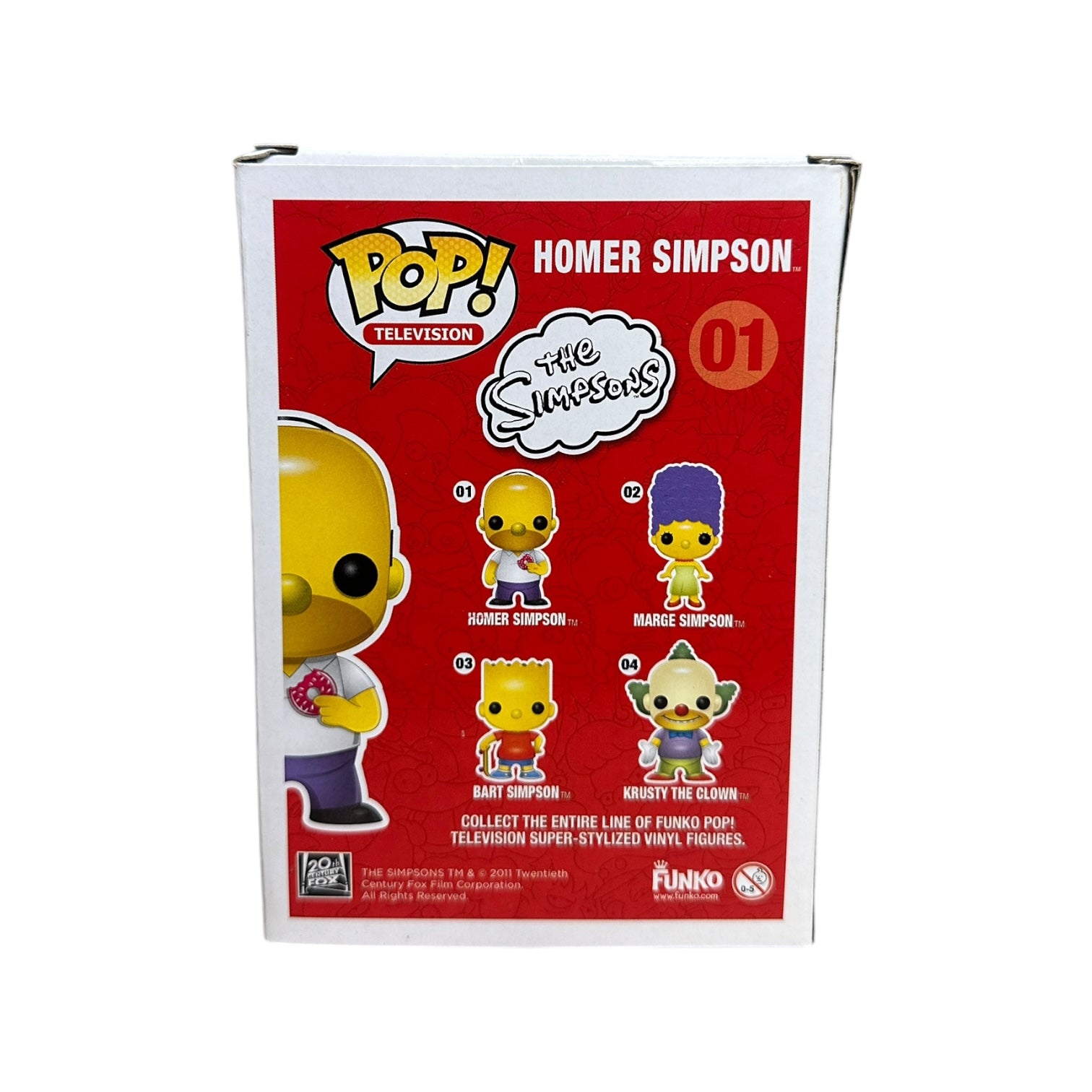 The Simpsons Original Funko Pop Set! - Homer #01, Marge #02, Bart #03, Krusty The Clown #04 - 2011 Pop! - Condition 8-8.5/10