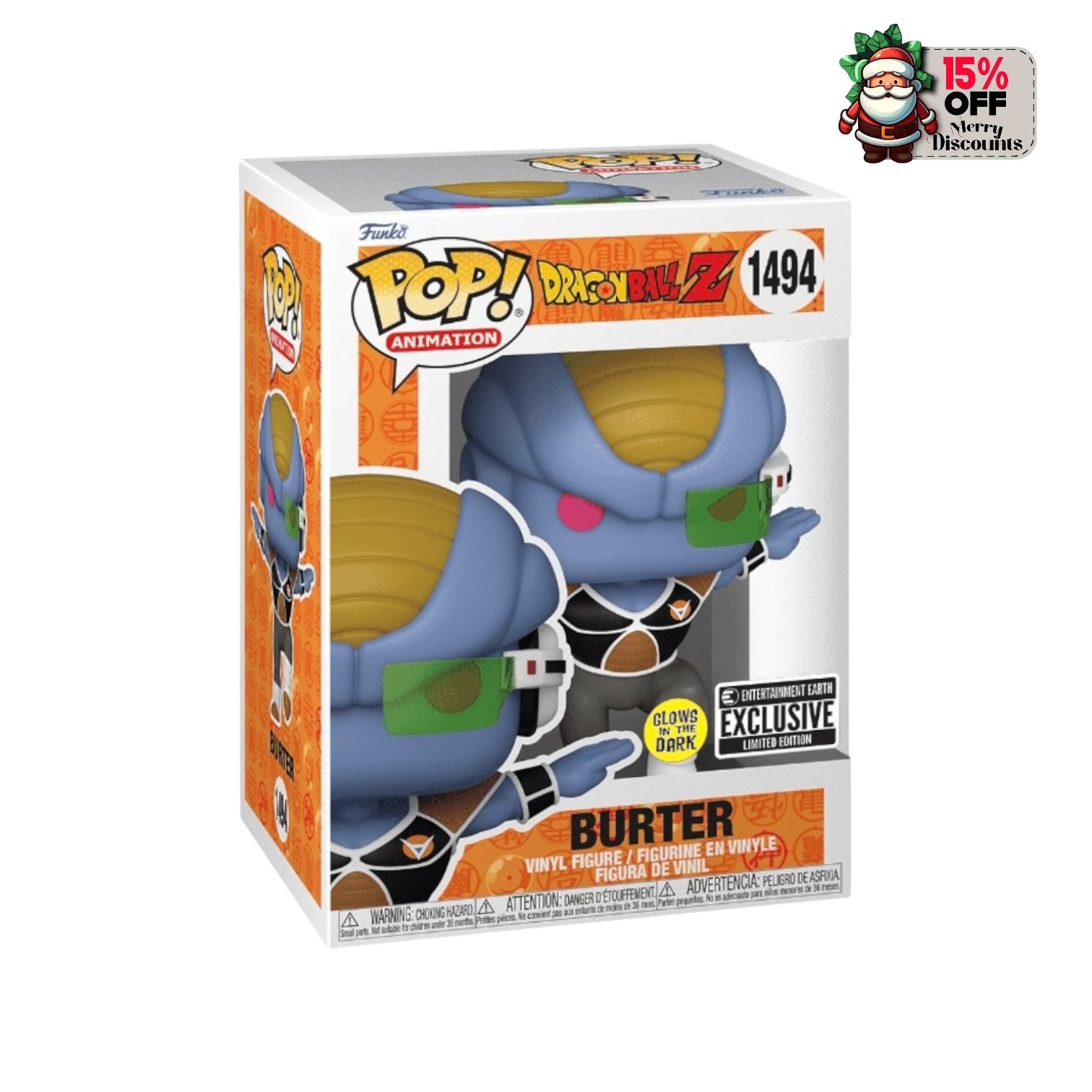 Burter #1494 (Glows in the Dark) Funko Pop! - Dragon Ball Z - Entertainment Earth Exclusive