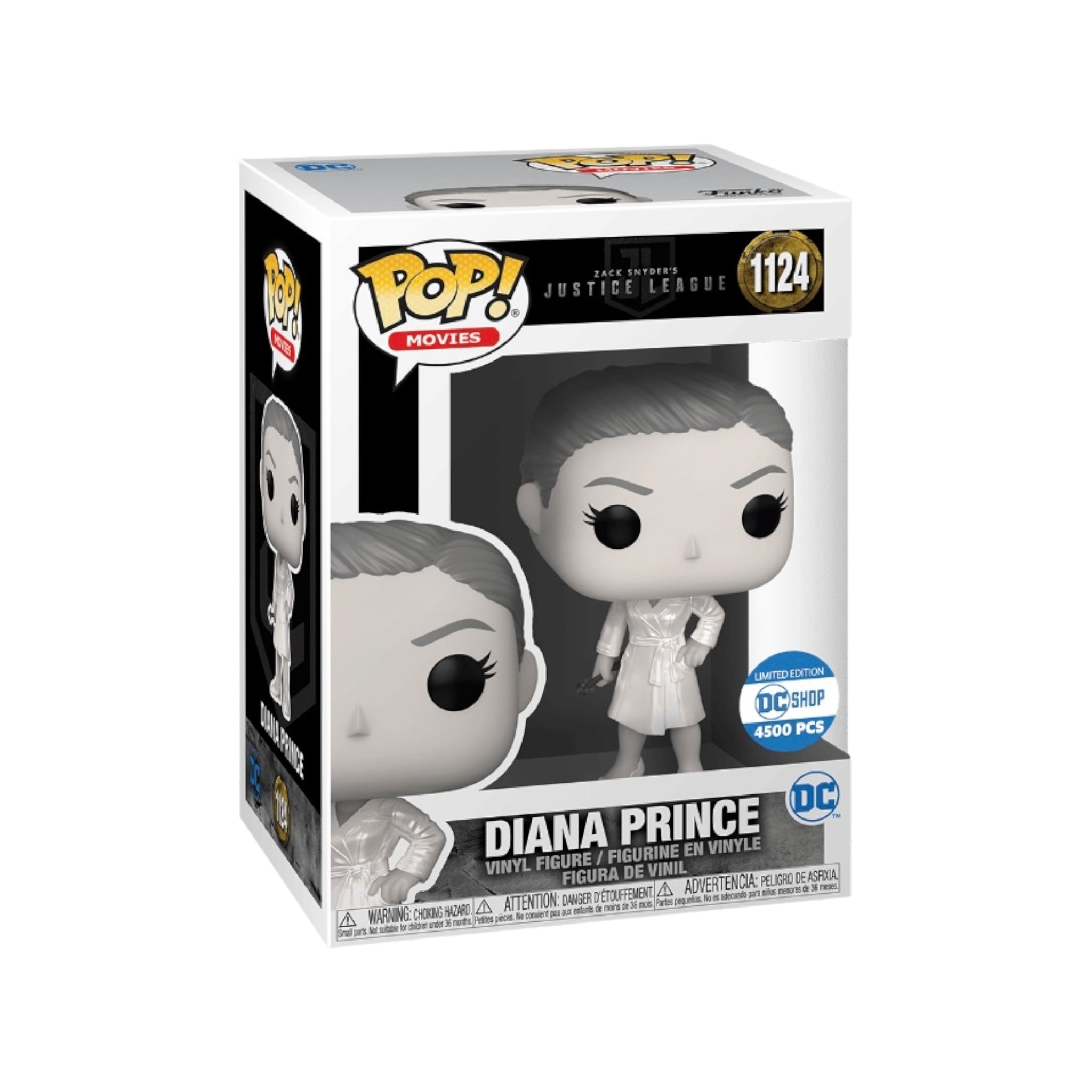 Diana Prince #1124 (Black and White Metallic) Funko Pop! - Zack Snyder's Justice League - DC Shop Exclusive LE4500 Pcs